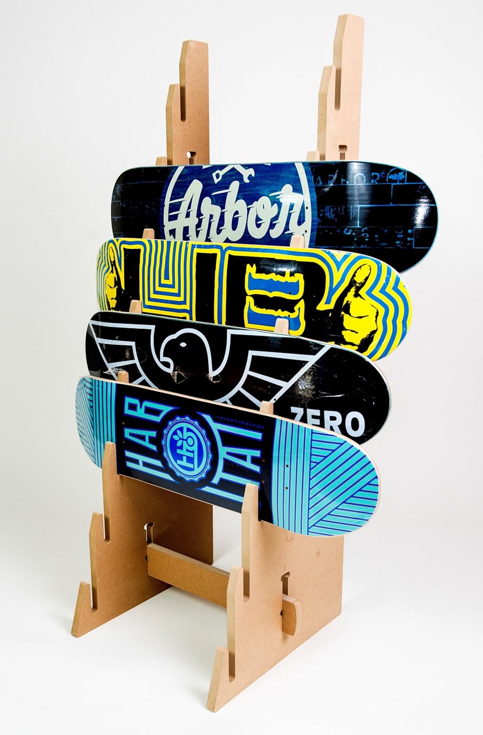 Pro Board Racks Skateboard Longboard Snowboard Floor Display Rack (The Cascade)