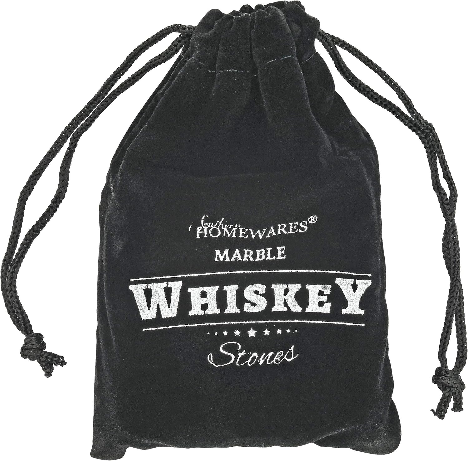 Marble Whiskey Stones – Natural Reusable Chilling Rocks for Whiskey & Bourbon, Silver Finish, One Size