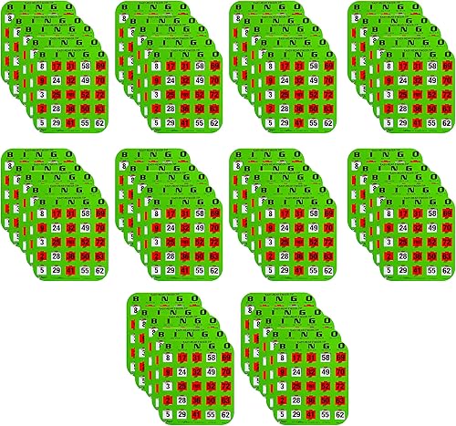 Miniatura 8 de Regal Bingo - Tarjetas de Bingo con Ventanas Deslizantes Solamente - 8" x 9" - Cartulina Verde de 5 Capas - Fácil de Leer - Sin Duplicados -