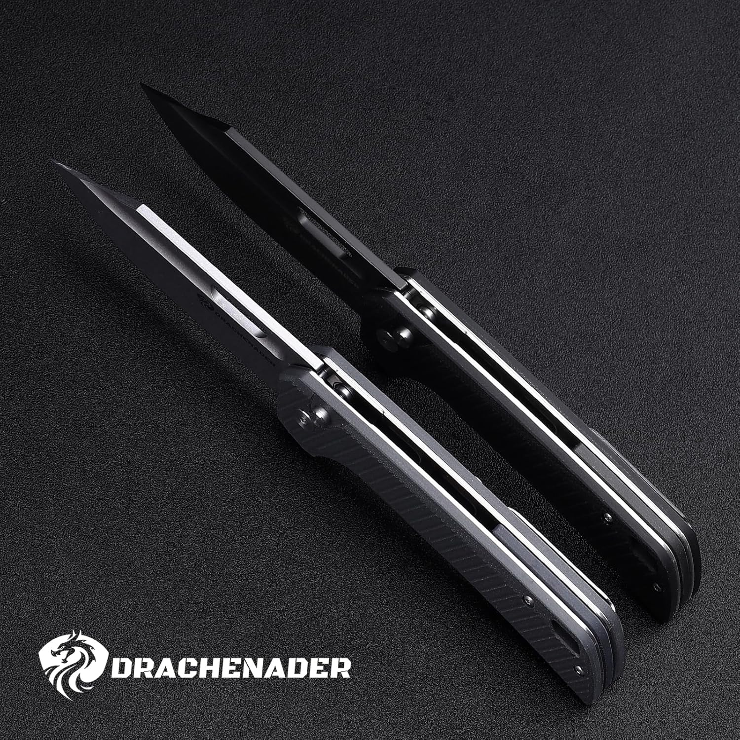DRACHENADER Large Pocket Knife for Men B-26, 8.11" Tactical Folding Knife with 14C28N Blade, G10 Handle, Upgraded Reinforced Lock, Includes Pocket Clip and Nylon Sheath for Camping, Survival