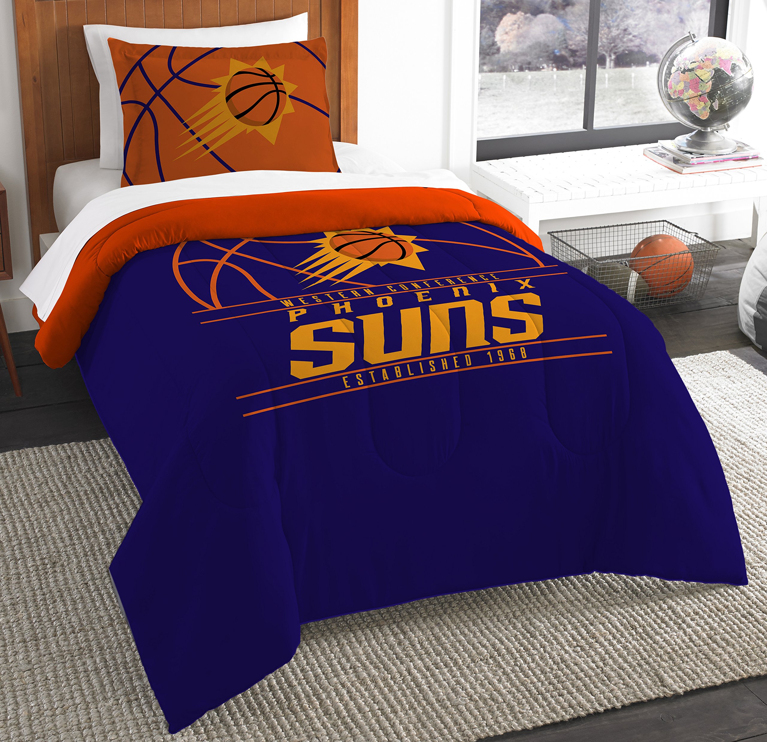 Northwest NBA Phoenix Suns Unisex-Adult Comforter and Sham Set, Full/Queen, Reverse Slam
