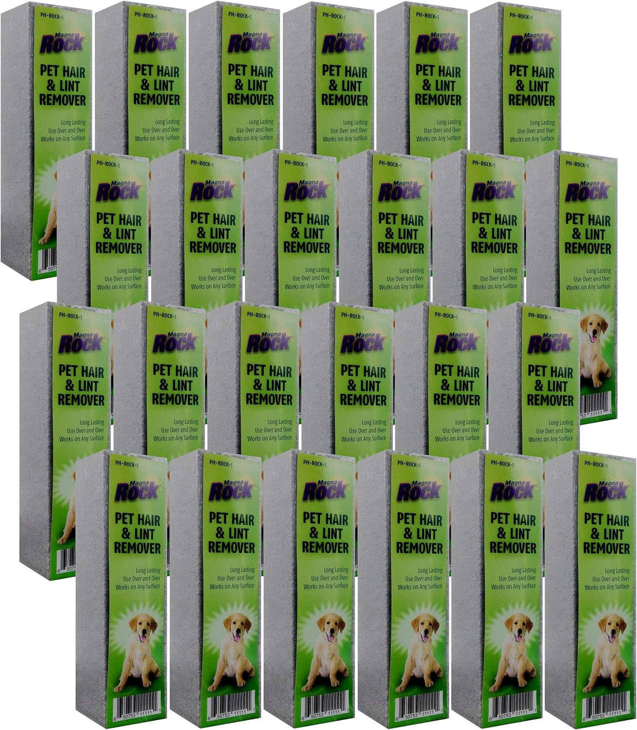 HI-TECH Magna Rock Pet Hair Remover – 24 Pack, Dog & Cat Fur Remover for Car Interior, Furniture, Carpet & Clothing – Natural Pumice Stone, Reusable, Eco-Friendly, Lint & Hair Cleaning Tool for Pets