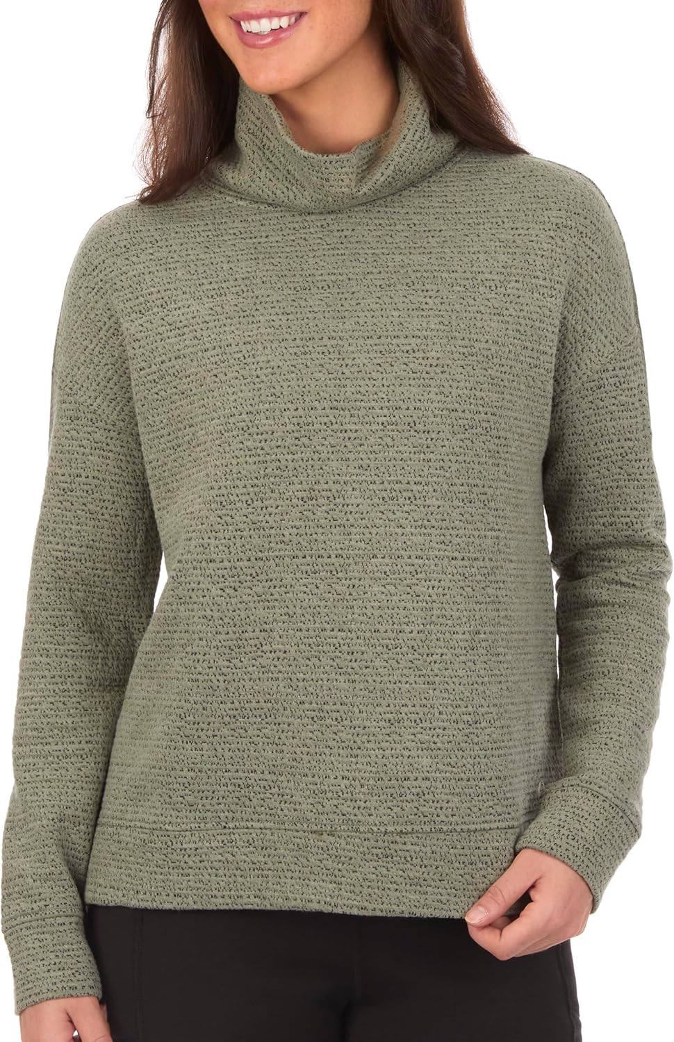The American Outdoorsman Women's Mock Neck Jacquard Pullover