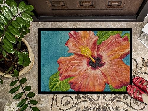 Miniatura 3 de Caroline's Treasures TMTR0316JMAT - Felpudo de Malenda Trick con hibisco de coral, 24 x 36 pulgadas, tapete para puerta delantera, interior y