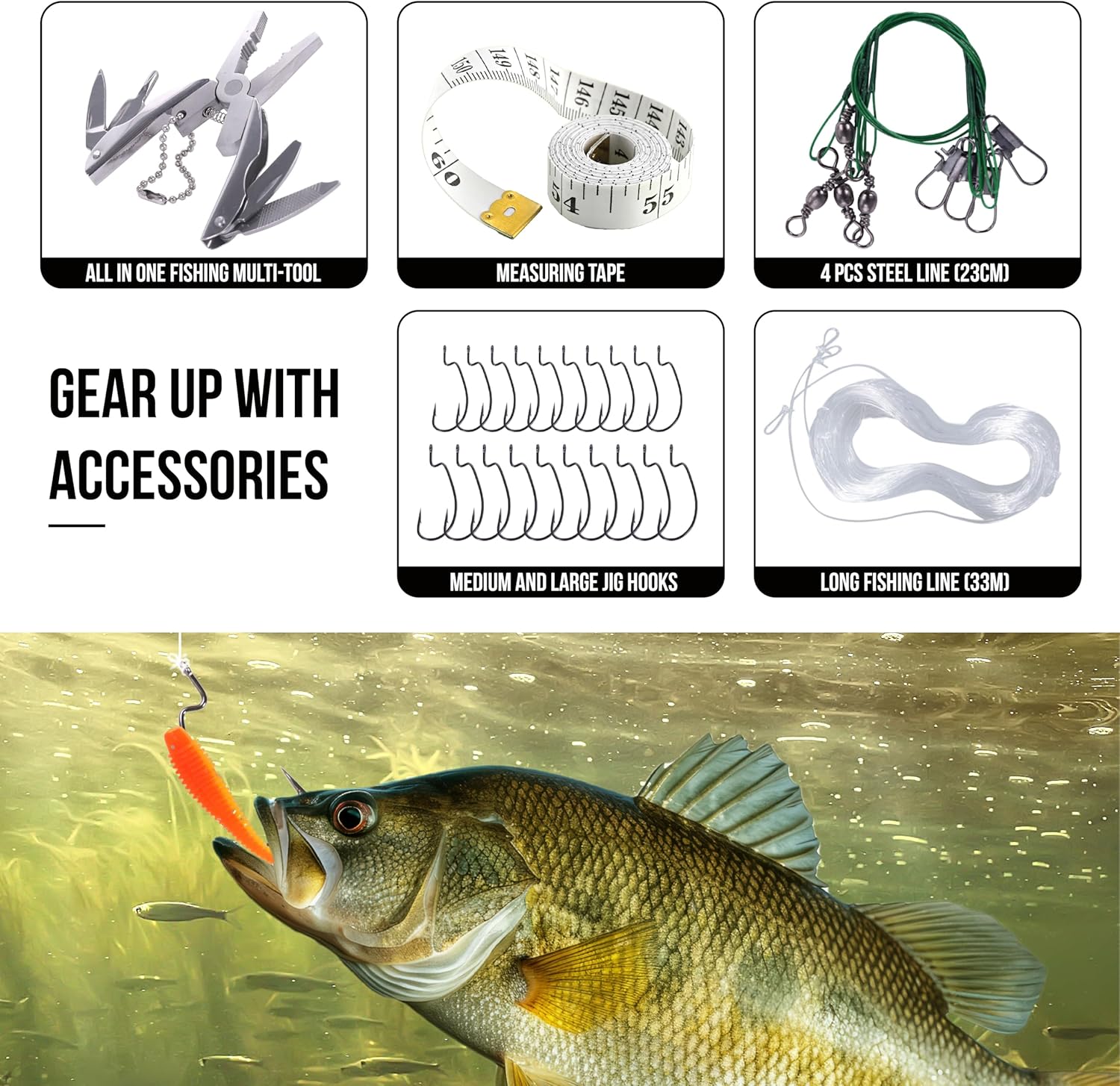 Fishing Lures. 212 Pcs Tackle Box with Tackle Bait Lures, Crankbaits, Hook, Weight, Spring Pins, Fishing Line & More Idea for Men