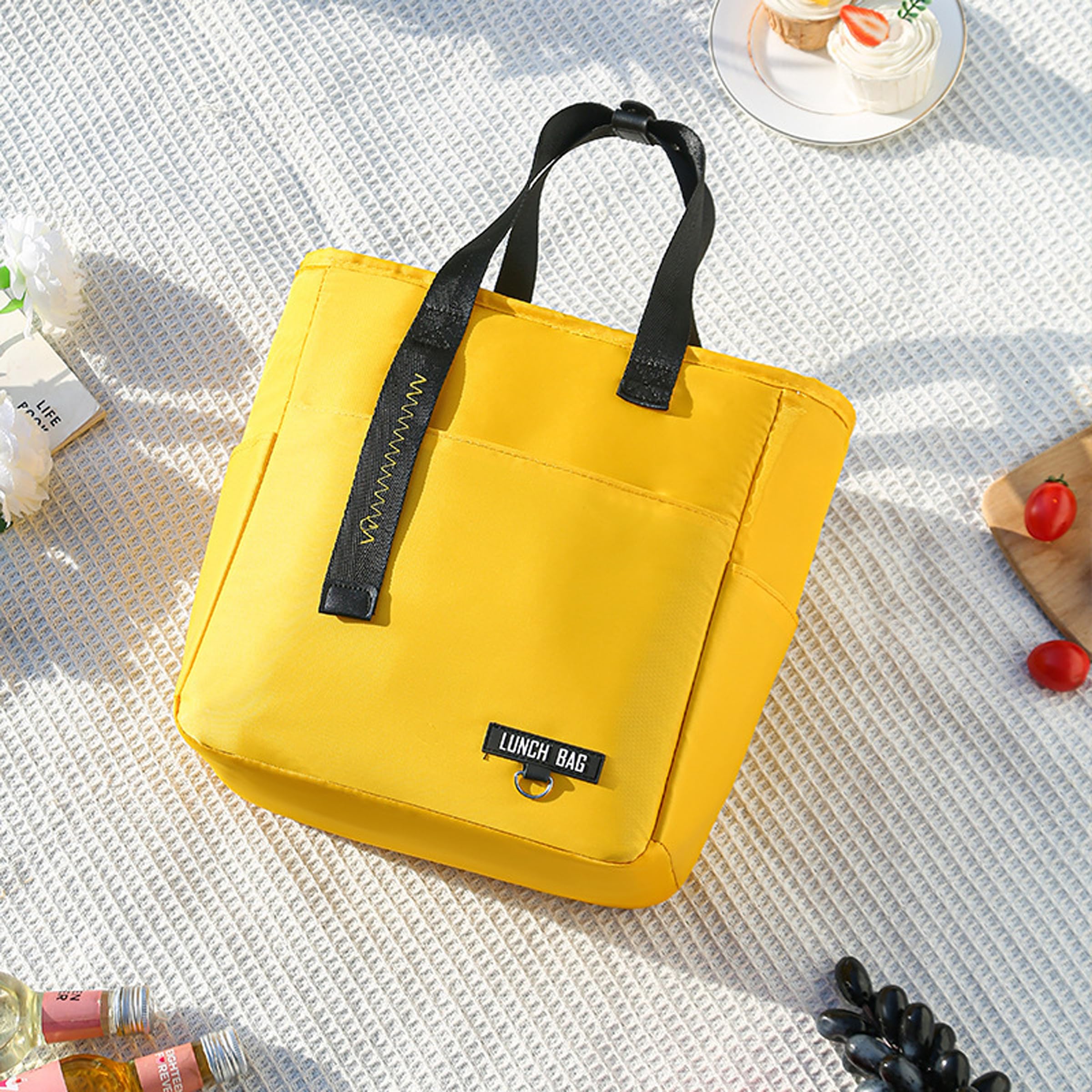 Nanxson Borsa Termica Porta Pranzo Borsa Frigo Isoterma Grande Borsa termica per Uomo Donna Bambino Ufficio per Campeggio Lavoro Scuola (11L,B Giallo)