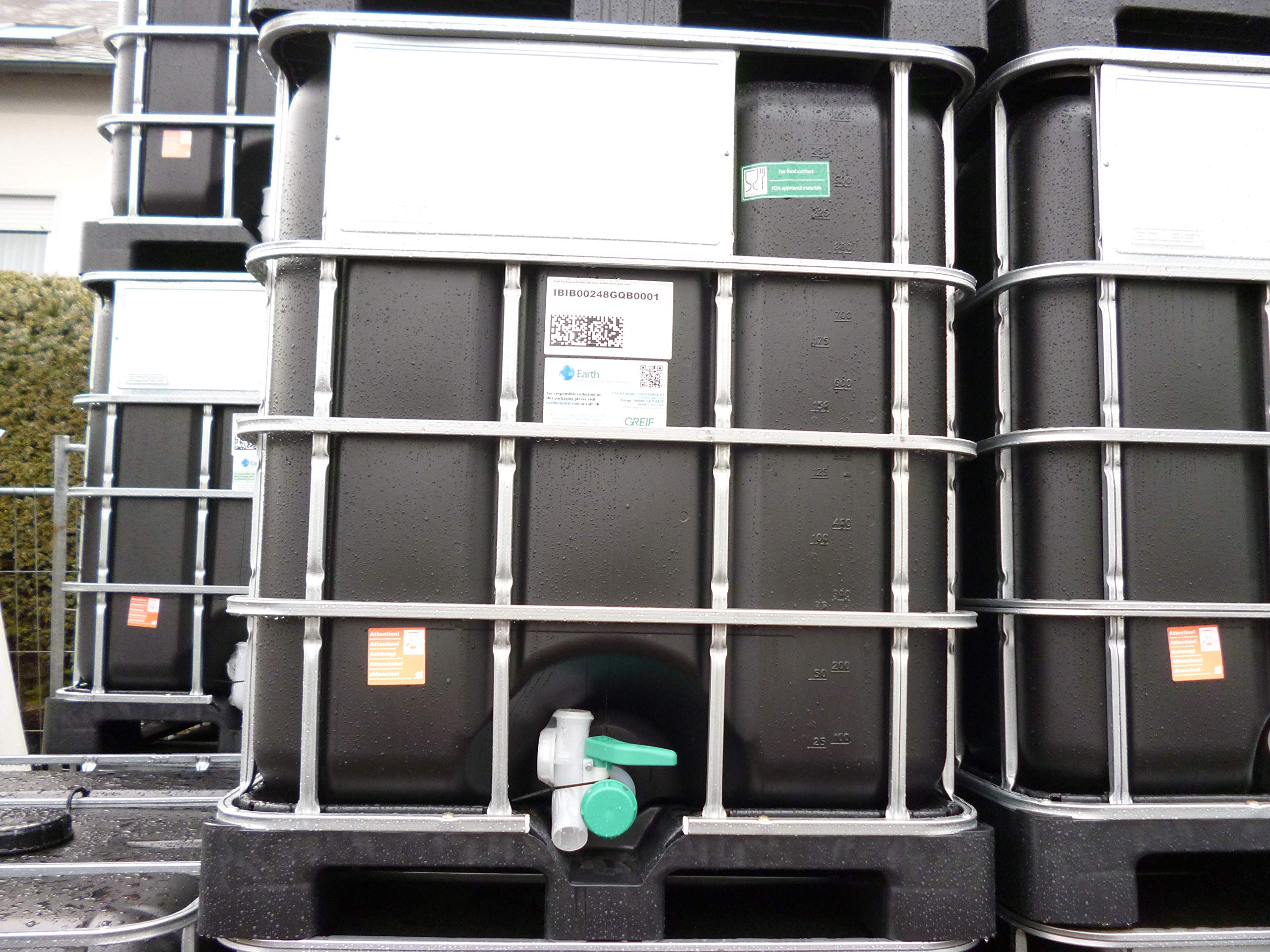 1000 Liter IBC Container Regentonne Wasserfass Tank Schwarz NEU Lebensmittelecht