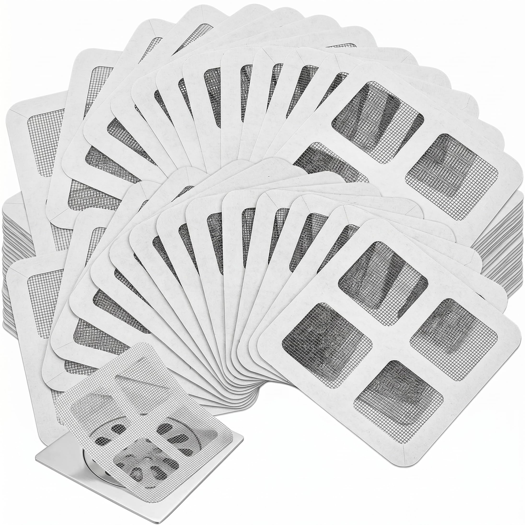 Xdyyjrasa Shower Drain Hair Catcher - 50 Pack Disposable Fine Mesh Adhesive Drain Screen, for Bathroom Bathtub Sink