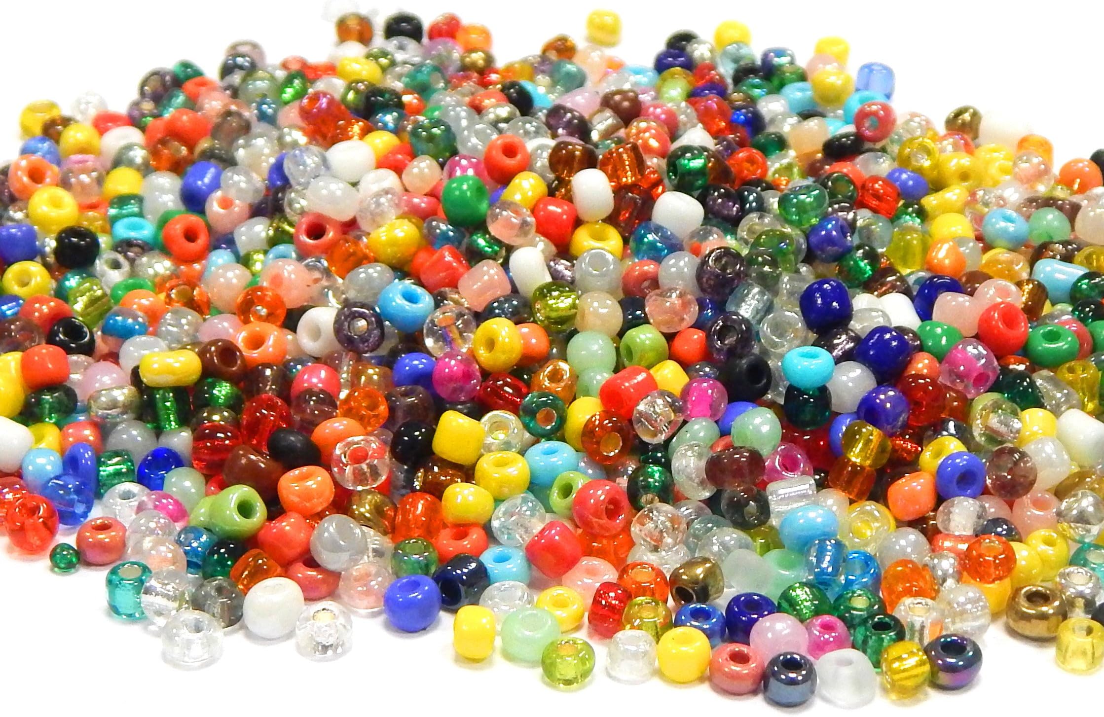 Pack of 5000 Seed Beads 4 mm No 0/6 Glass Round Stainless Mix Colourful Crochet Seed Beads Z13