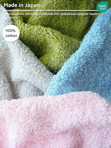 Miniatura 5 de Oboro - Toallas de invitados 100 % algodón premium, toallas de mano, toallas pequeñas, paquete de 2, 13 x 16 pulgadas, fabricadas en Japón (gris