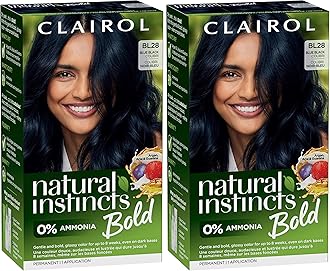 Clairol Natural Instincts Bold Permanent Hair Dye, BL28 Blue Black Colibri Hair Color, Pack of 2