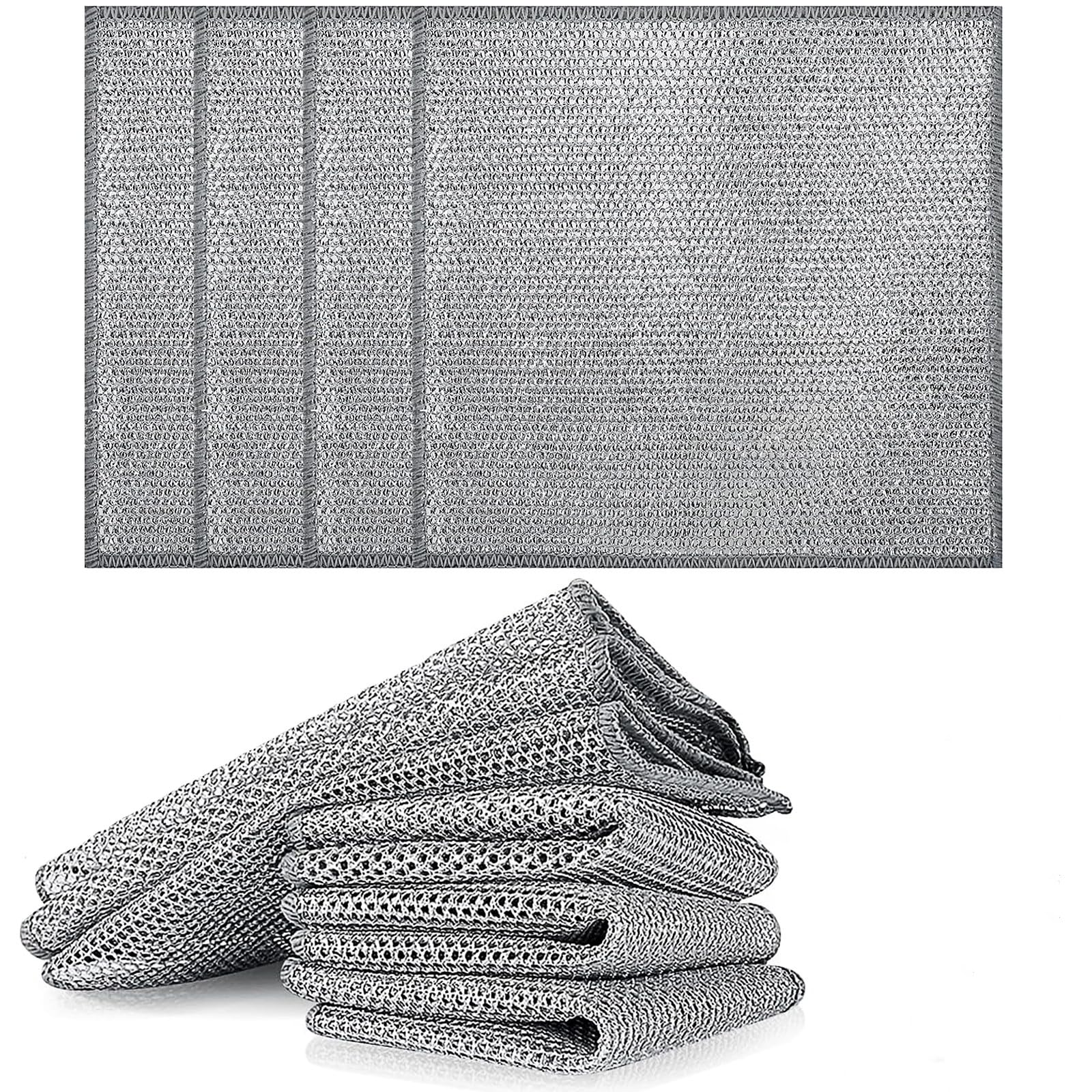 Paños de Alambre Multiusos,10 Piezas Trapos de Cocina de Alambre Paños de Limpieza Multifuncional Paño de Cocina de Alambre Reutilizable de Alambre Lavar Platos para Limpieza de Cocina (20*20cm)