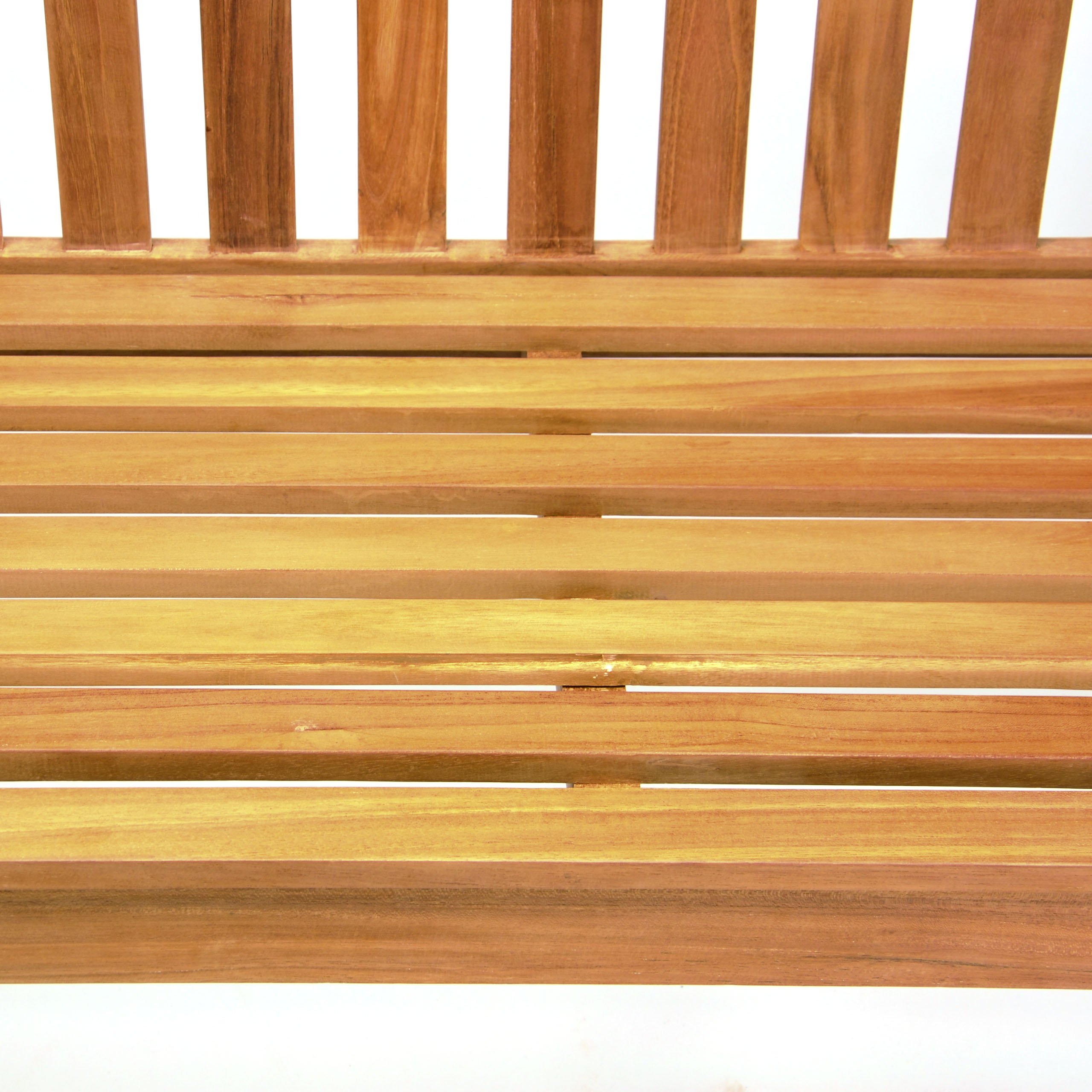 Divero 2-Sitzer Gartenbank Turin aus Teak-Holz, behandelt – Farbe: Braun