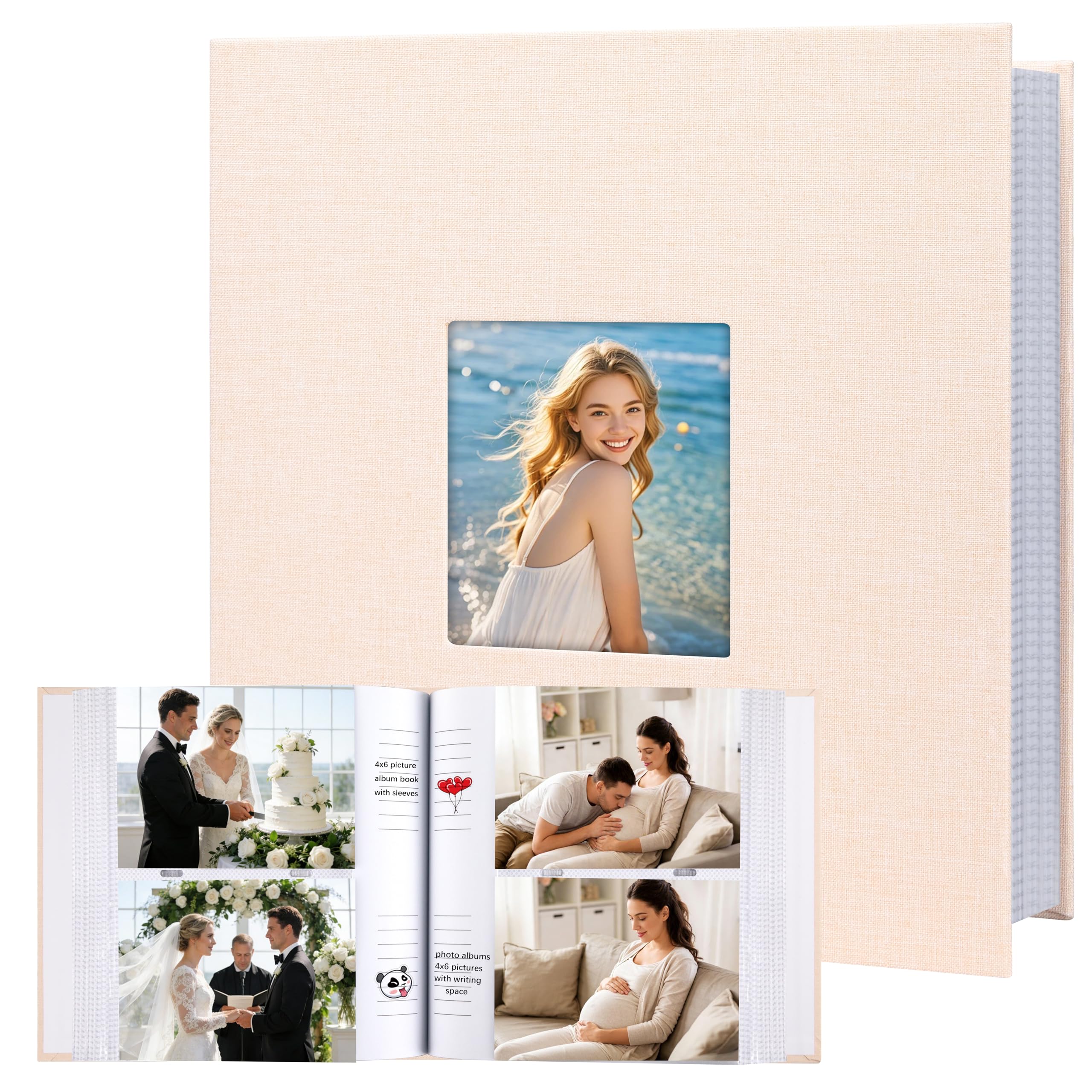 Amazon.com: Photo Album 4x6 240 Photos with Writing Space Linen