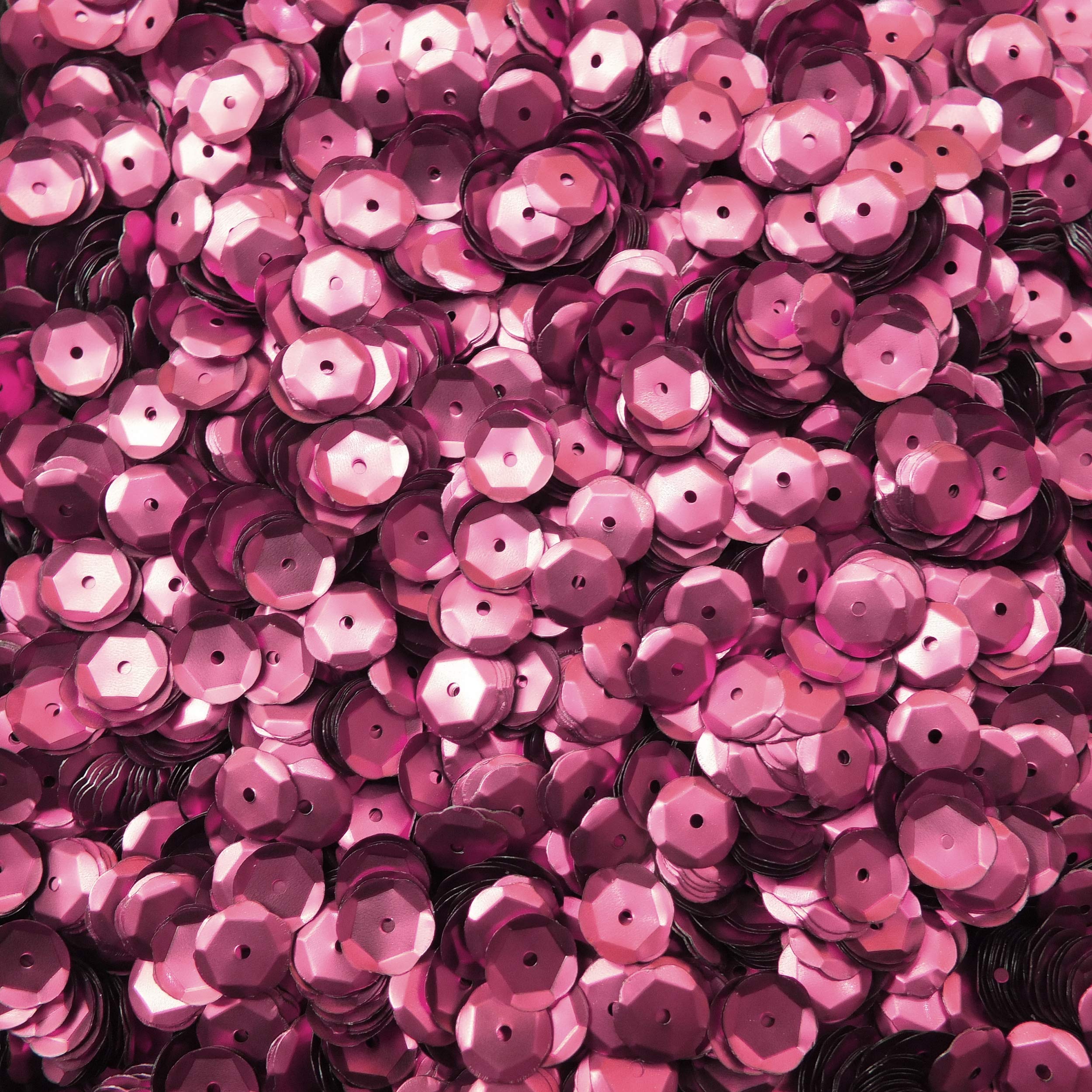 8mm Cup Sequins Orchid Pink Matte Metallic Medium Hole Made in USA
