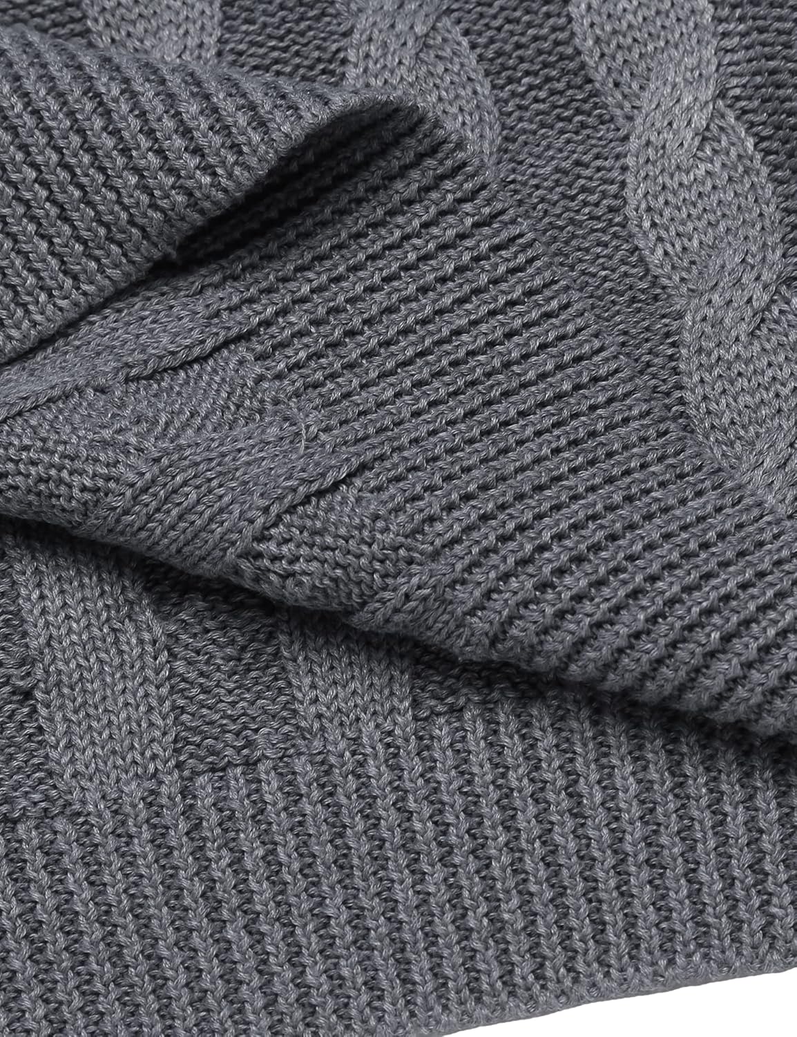 COOFANDY Men's Shawl Collar Pullover Sweater Slim Fit Casual Button Cable Knit Sweaters - Image 6