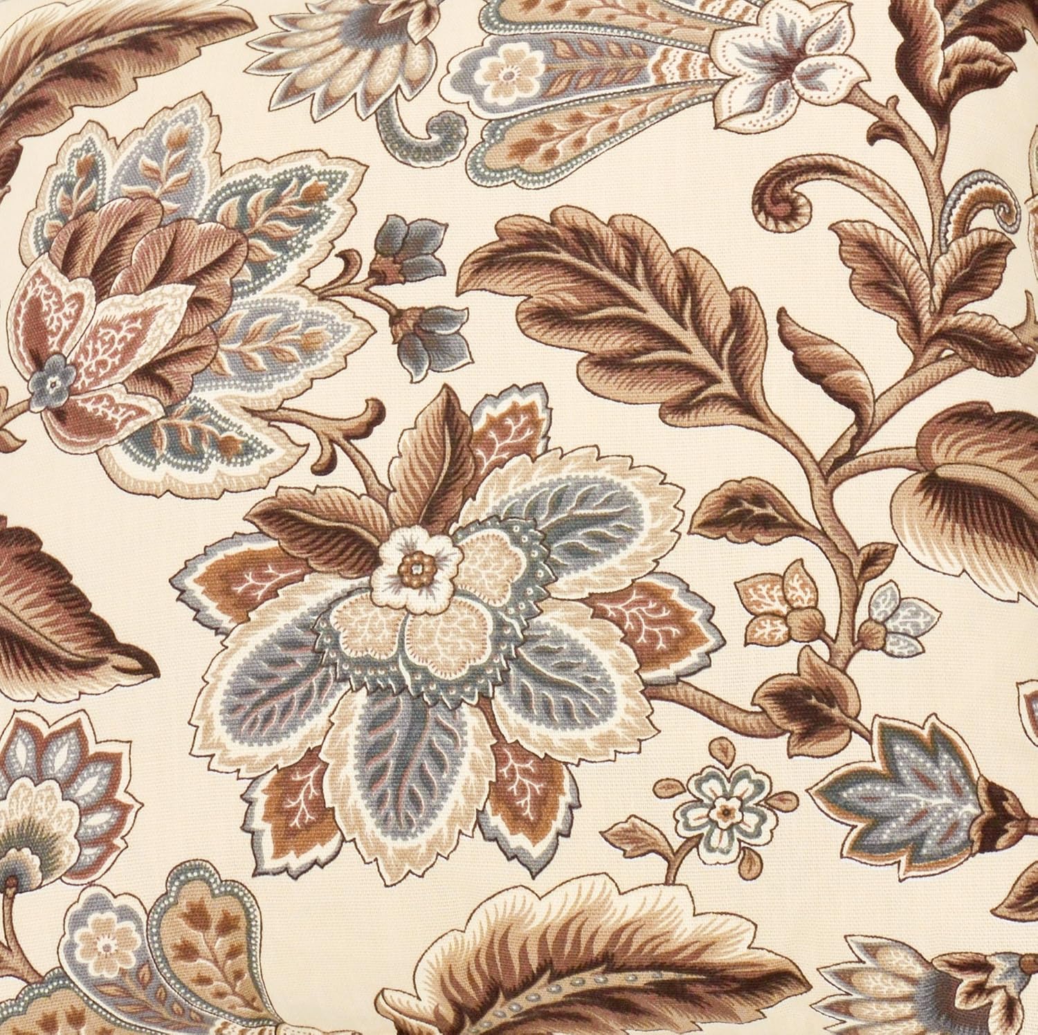 Ellis Curtain Valerie Jacobean Floral Print Tailored Panel Pair Curtains with Tiebacks, 68 by 63-Inch, Linen