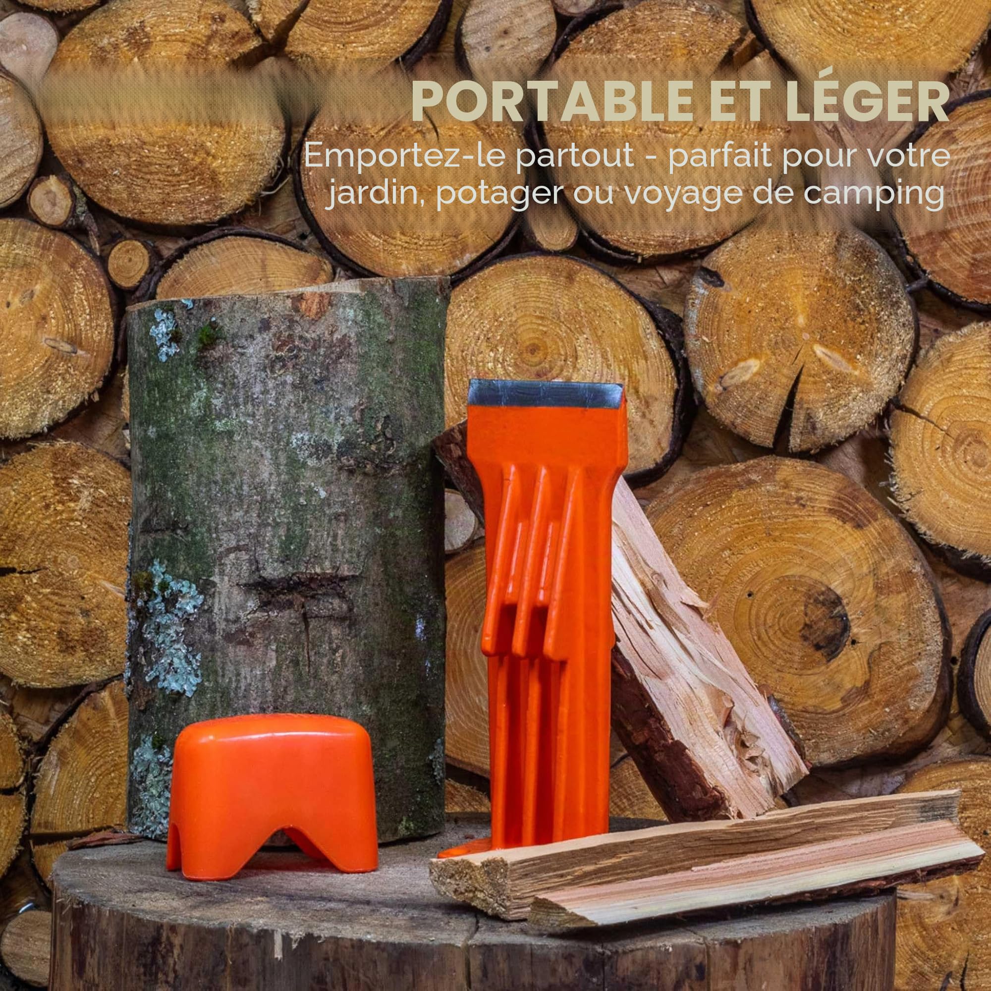 FM9LS Fendeur manuel de bûches de 22,9 cm monté sur la base – Fendeur de bois de chauffage et de petit bois – Léger, portable et sûr pour fendre le bois efficace et précis – Aucune alimentation