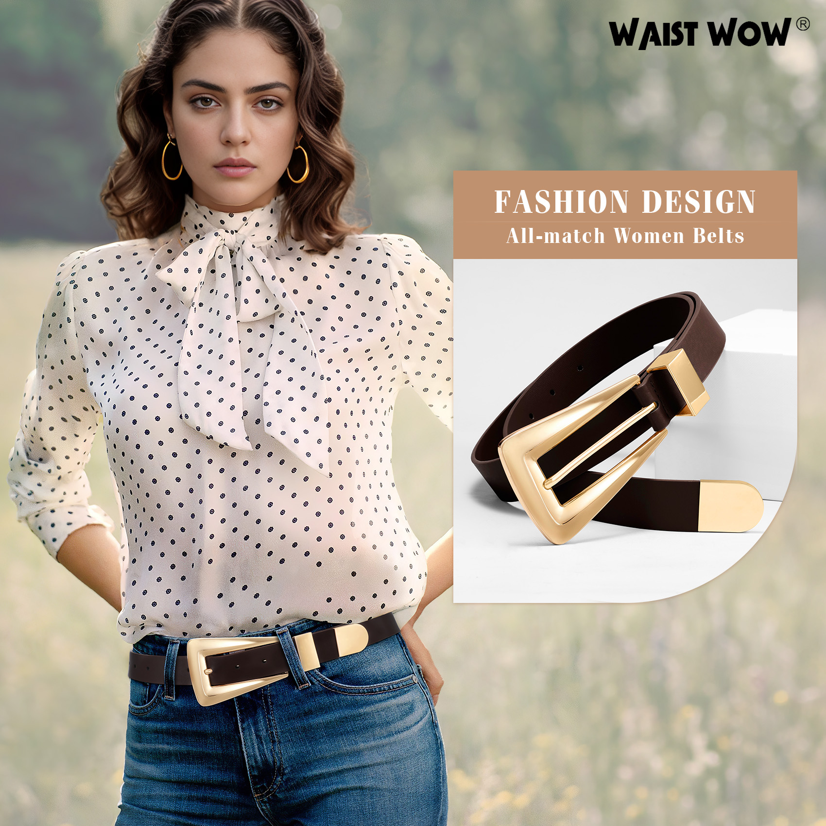 9881 Women Leather Belt Fashion Ladies Waist Belt For Jeans Pants Dress Women Skinny Leather Belt for Dress Pants Jeans Ladies Thin  main image 4