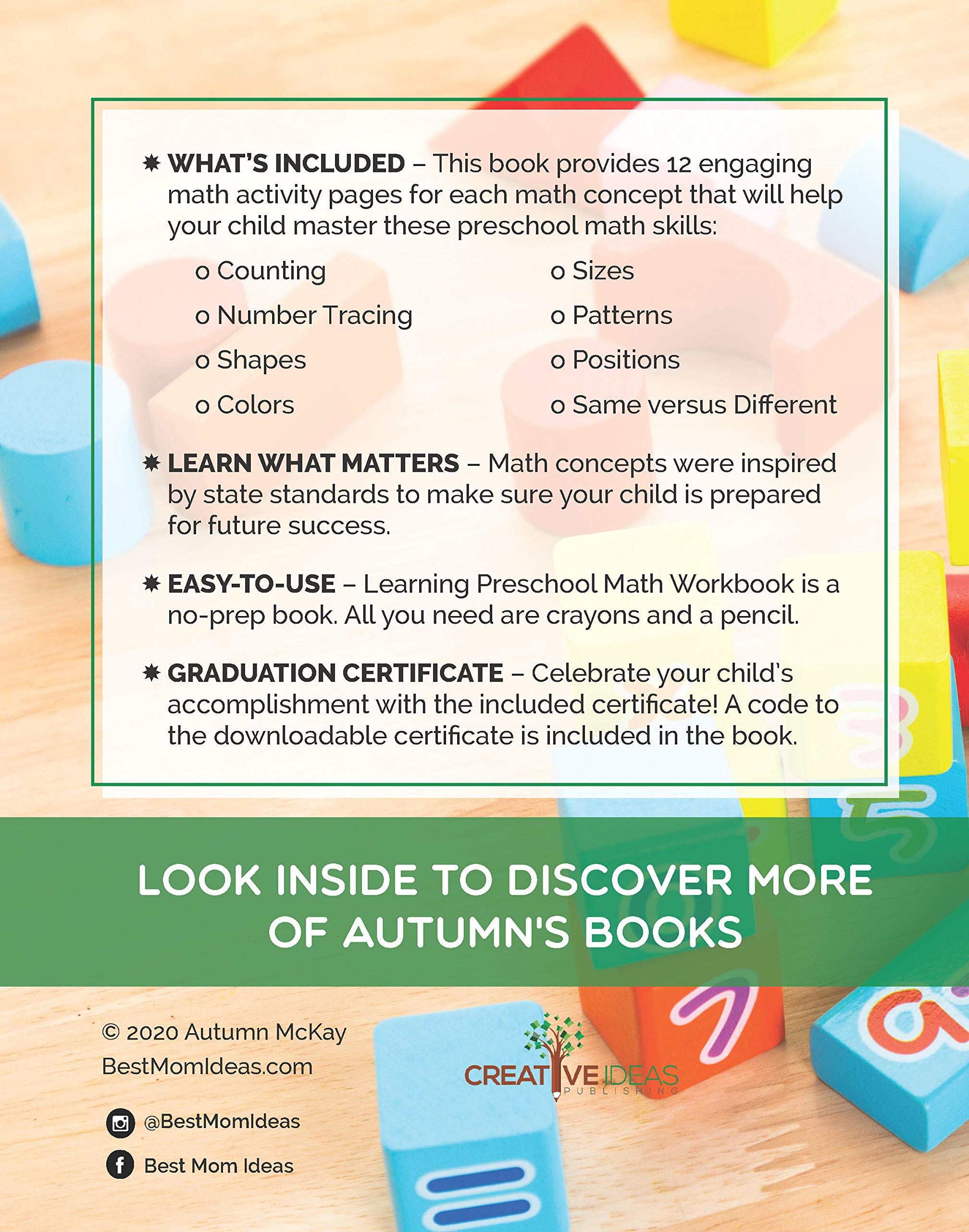 Learning Preschool Math Workbook: Beginner preschool math activity book with number tracing, counting, and sorting to prepare your child for kindergarten (Early Learning Workbook) - Image 2