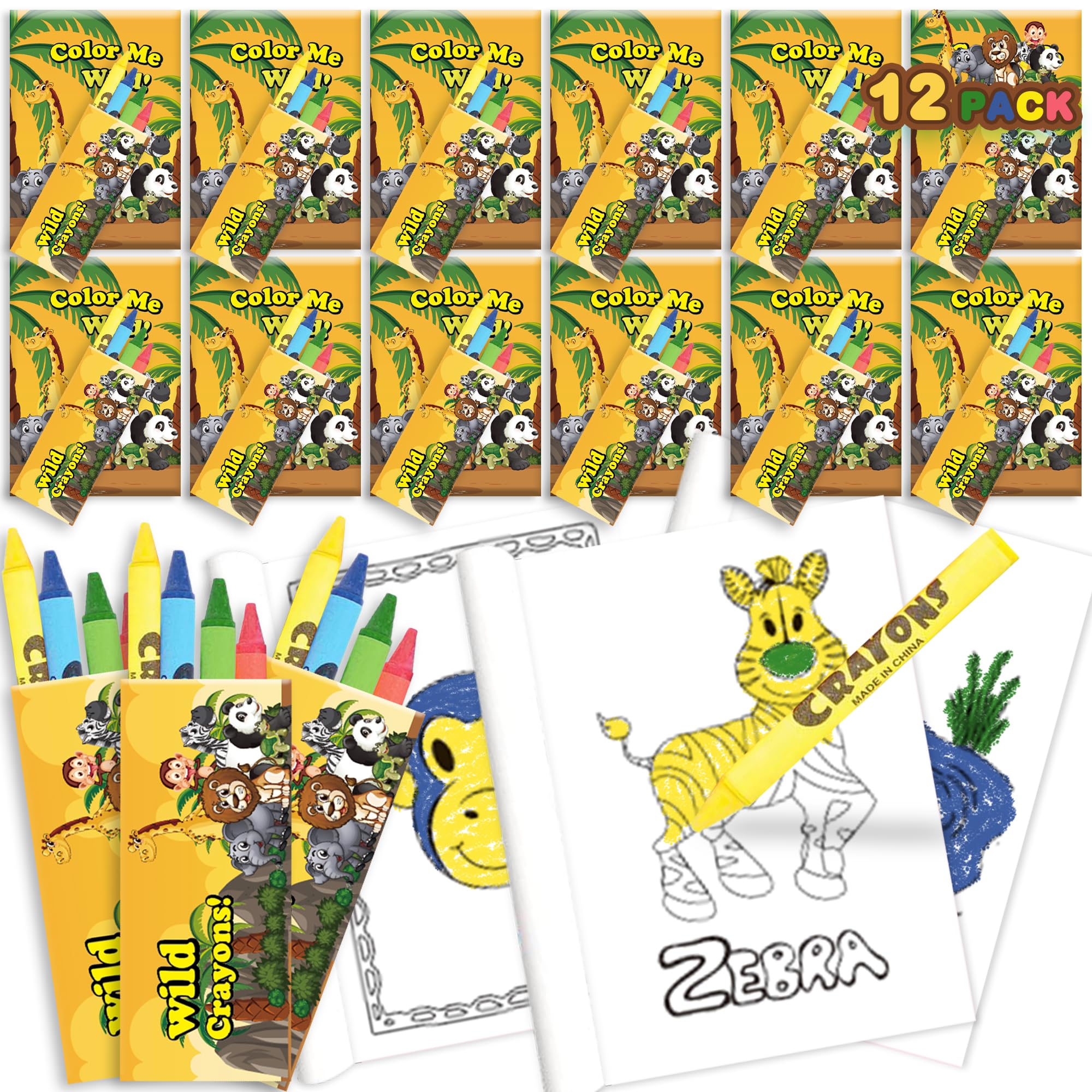 Amazon.co.jp: ArtCreativity 動物園 動物 ミニ塗り絵キット (12セット
