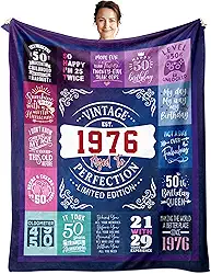 Presentes de aniversário de 50 anos para mulheres, ela - Presentes de aniversário de 50 anos para mulheres - Presentes para 50º aniversário para mulheres, esposa, mãe, irmã - 1975 melhor