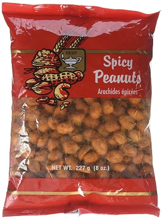 Deep Spicy Coated Peanuts | Plant-Based Protein | Quick Snack for Adults | After School Snack | Gluten-Free and Vegan Friendly | Crispy and Crunchy Nuts | 8 oz