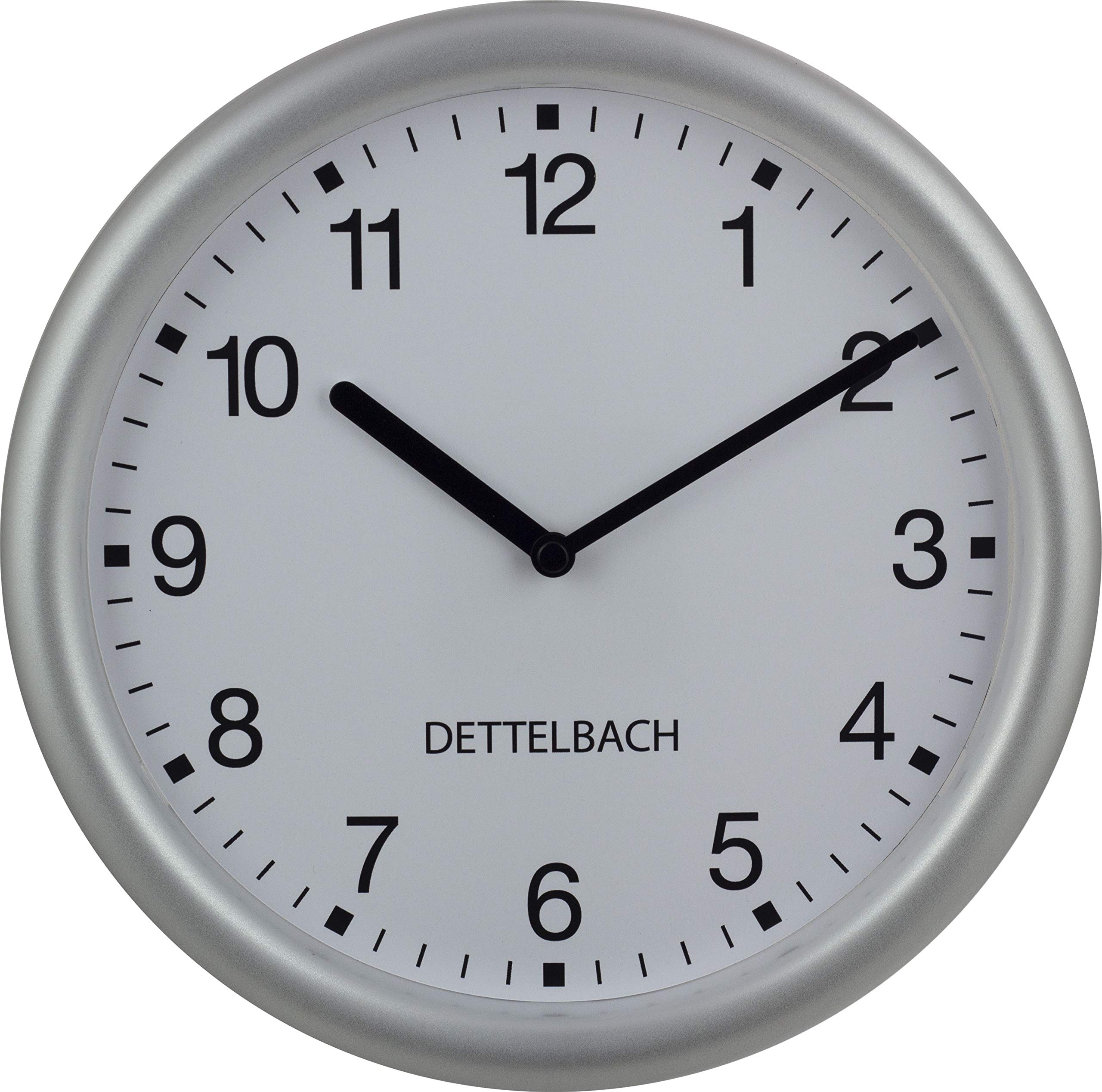 Eurotime Weltzeituhr 3er-Set 25 cm – 3 Wanduhren für Verschiedene Zeitzonen, Städtenamen frei gestaltbar, geräuscharmes Quarzwerk, gut lesbares 12-Zahlen-Zifferblatt, Silber, Büro, Hotel, 82222-07W3