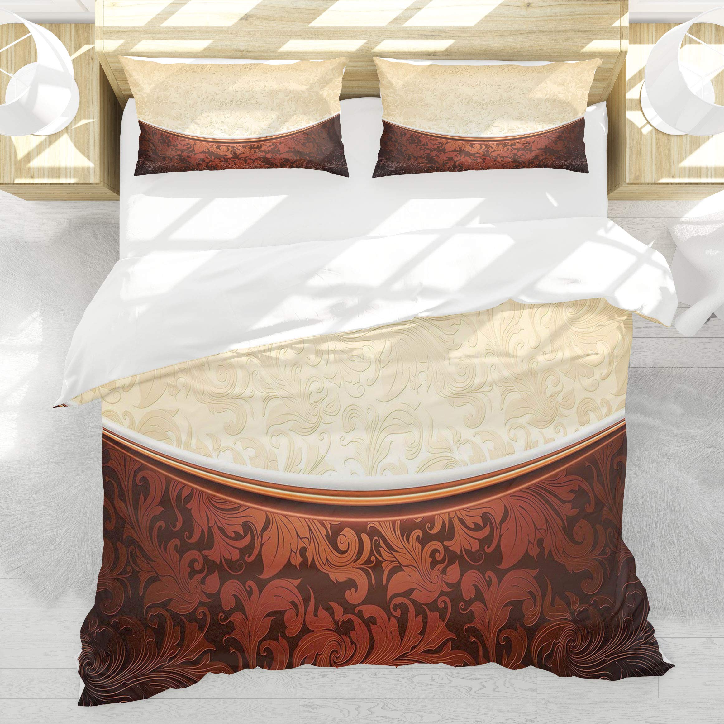 Housse de Couette Baroque BEDNRY Chocolat 220x240 éveillez la poésie de vos nuits