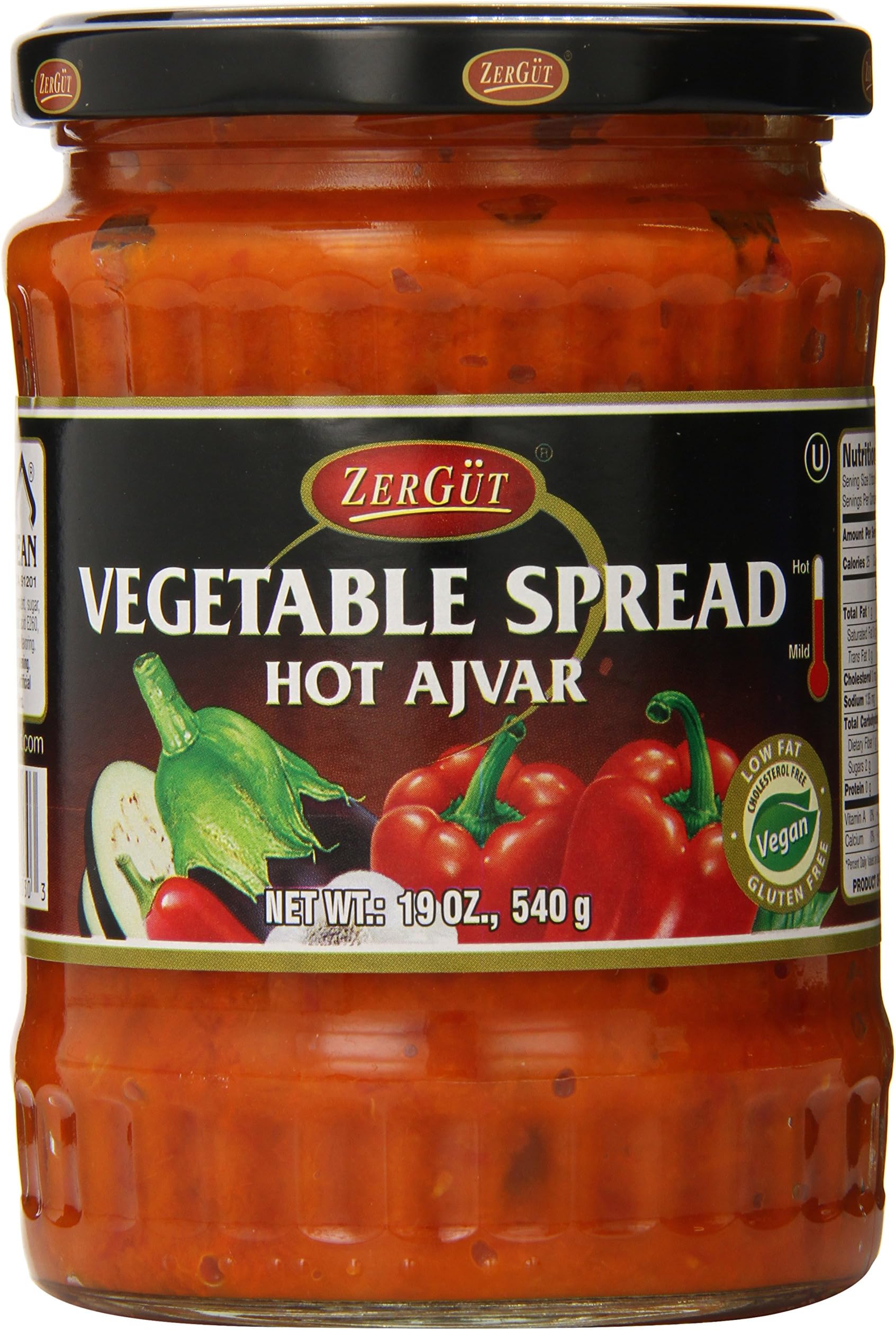 Zergut Ajvar, Hot, 19 Ounce
