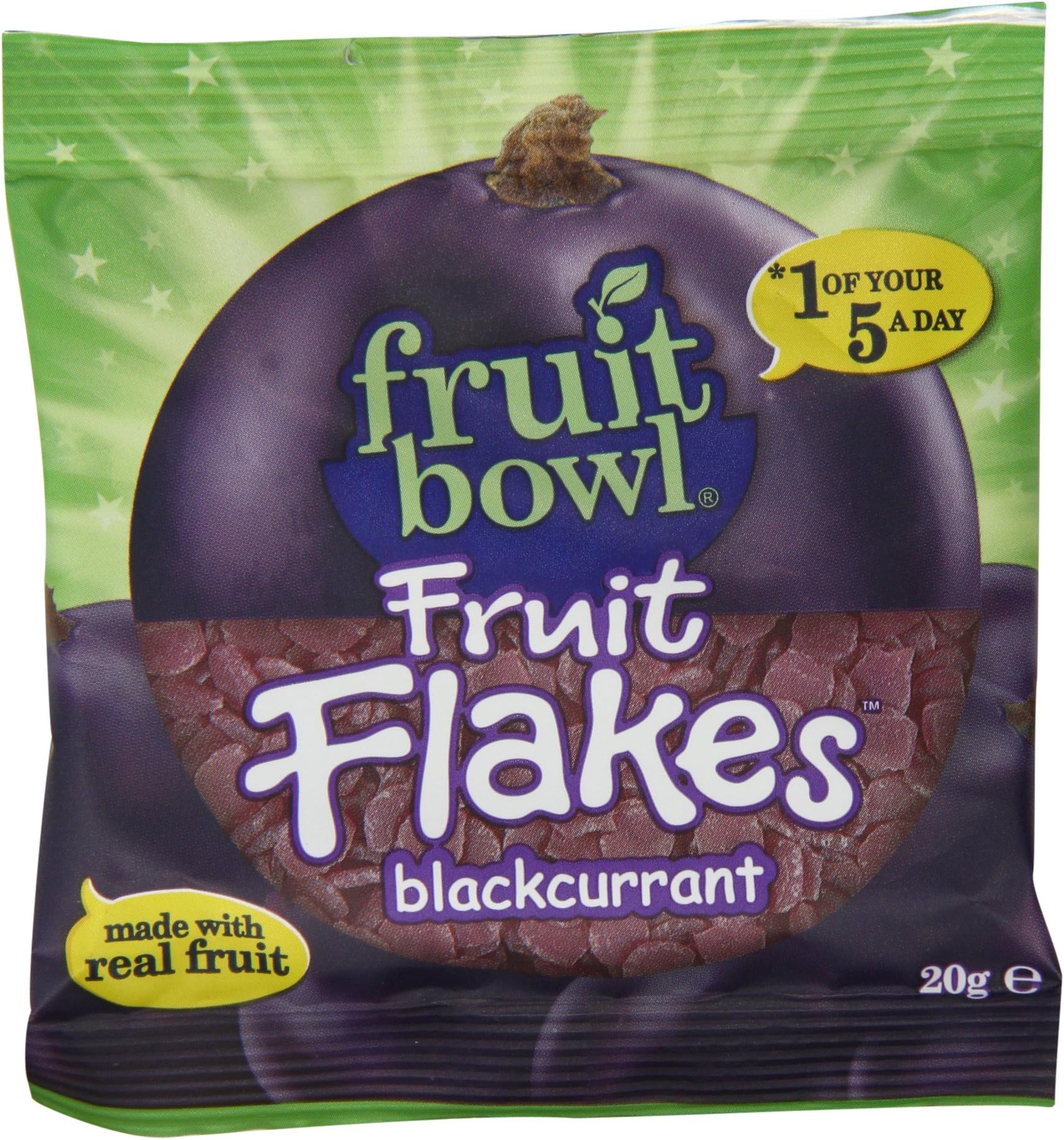 Fruit Bowl Fruit Flakes Blackcurrant 20 g (Pack of 24)