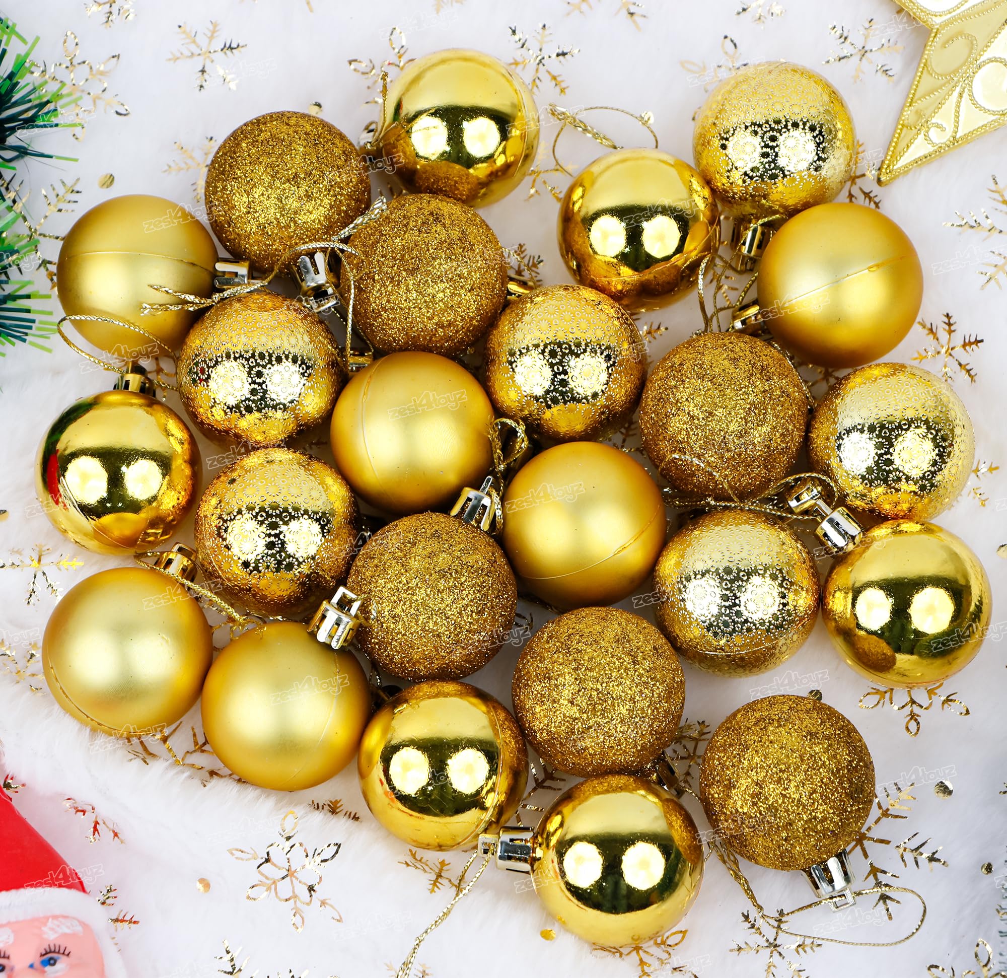 Gold Christmas Tree Balls - 12 Pack -9 Gold Christmas Tree Balls - 12 Pack -9