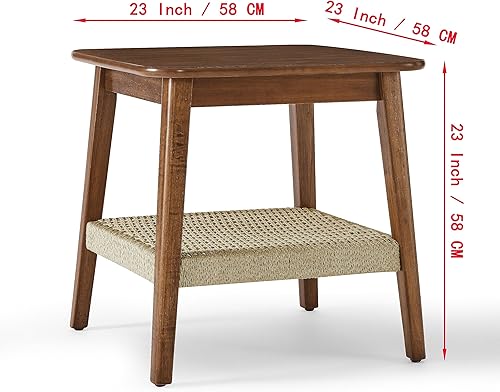 Miniatura 2 de Moderna mesa auxiliar de madera de 23 pulgadas, mesa auxiliar de noche, mesa de sofá, mesita de noche para dormitorio, sala de estar, sala de