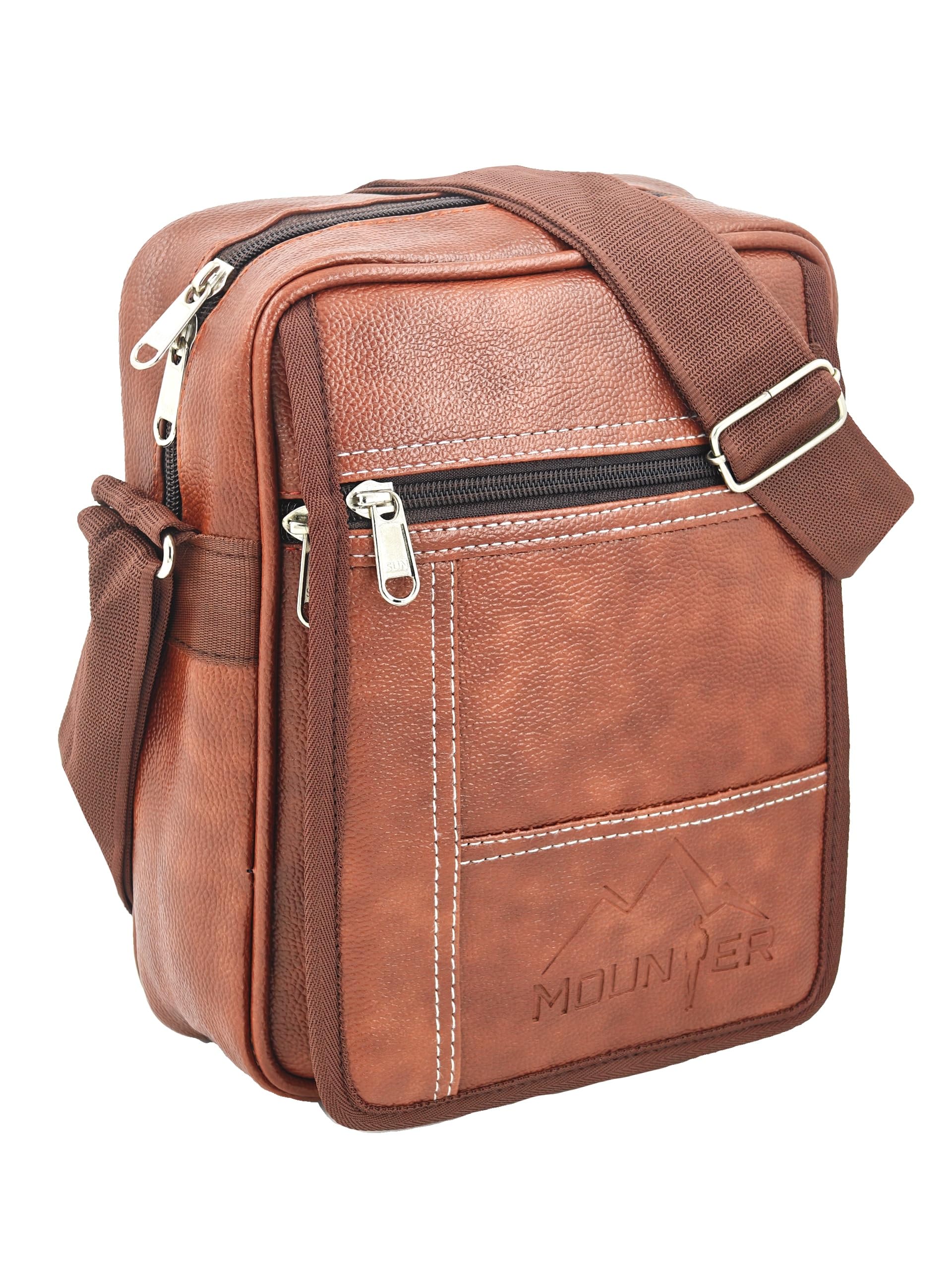 PU Leather Sling Bag, One Side Shoulder, Cash Bag, Cross Body, Chest Bag, Travel, Handbag, Office Messenger Bag for Men, Women & Boys-image-14