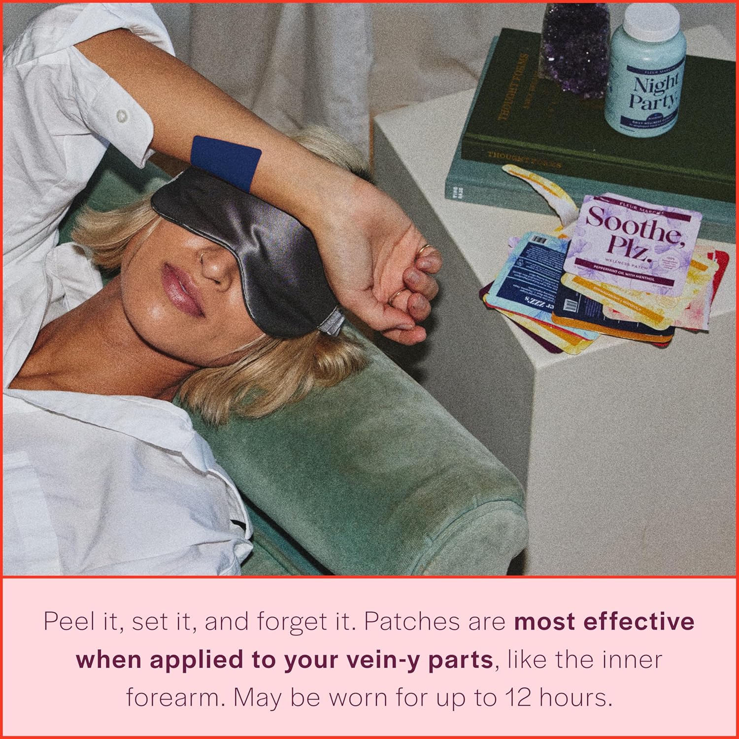 Fleur Marche Everything, Plz Botanical Patch Variety Pack - 4 Wellness Patches with Plant Powered Ingredients - Relax, Focus, Soothe, Dream - Highly Bioavailable Patches - 16 Patches