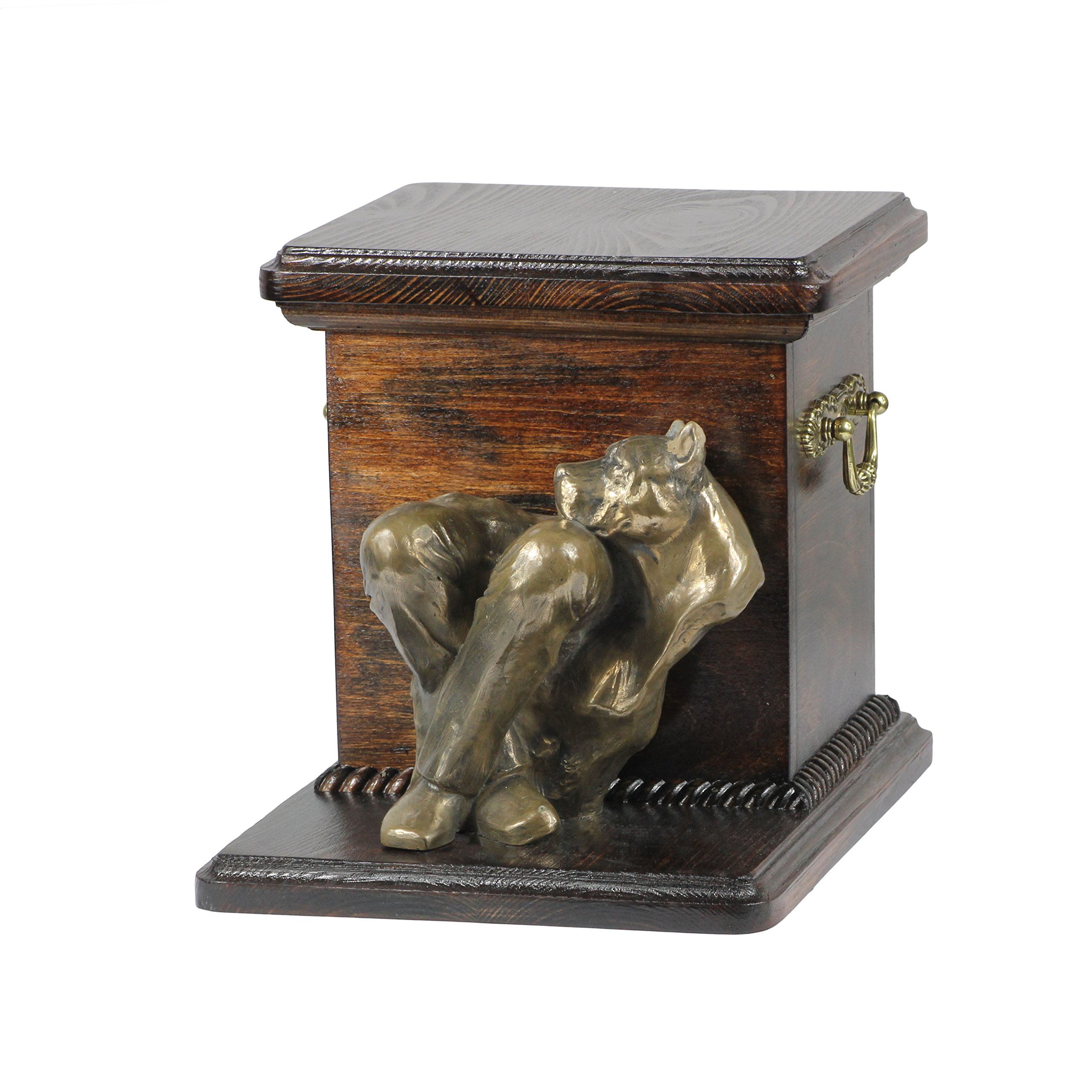 Urne cinéraire chien American Staffordshire Terrier Art-Dog en bois de bouleau