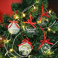 Vista 5 de Blulu 100 piezas de adornos de acrílico transparente de Navidad en blanco a granel, discos acrílicos redondos de vinilo, adornos circulares