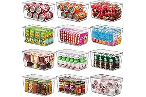 Premium Stackable Pantry Storage Bins with Crystal Clear Lids & Modern Design