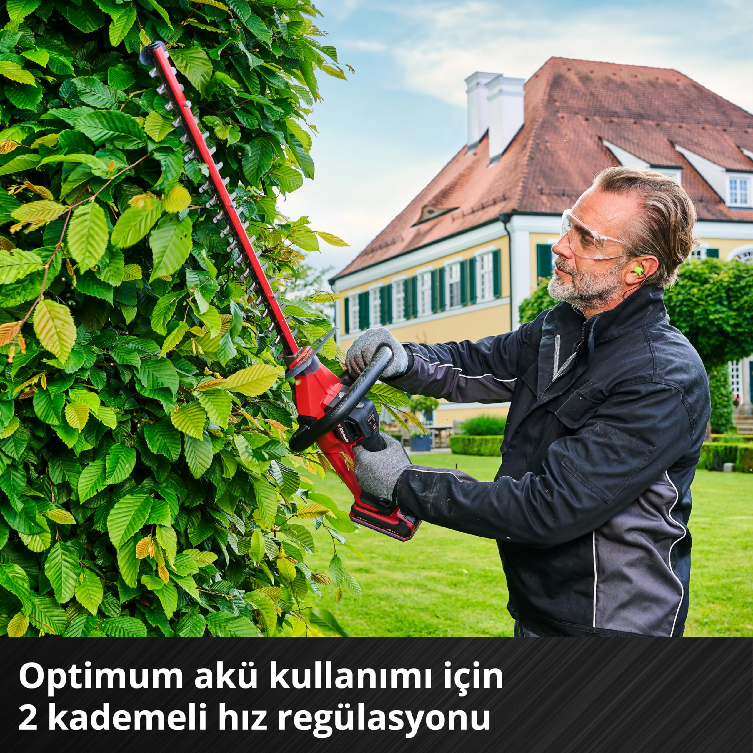 Einhell Profesjonalne akumulatorowe nożyce do żywopłotu GP-CH 18/50 Li BL-Solo Power X-Change (18 V, silnik bezwęglowy, długość cięcia 61 cm, system przeciwblokujący, z pochwą, bez akumulatora)