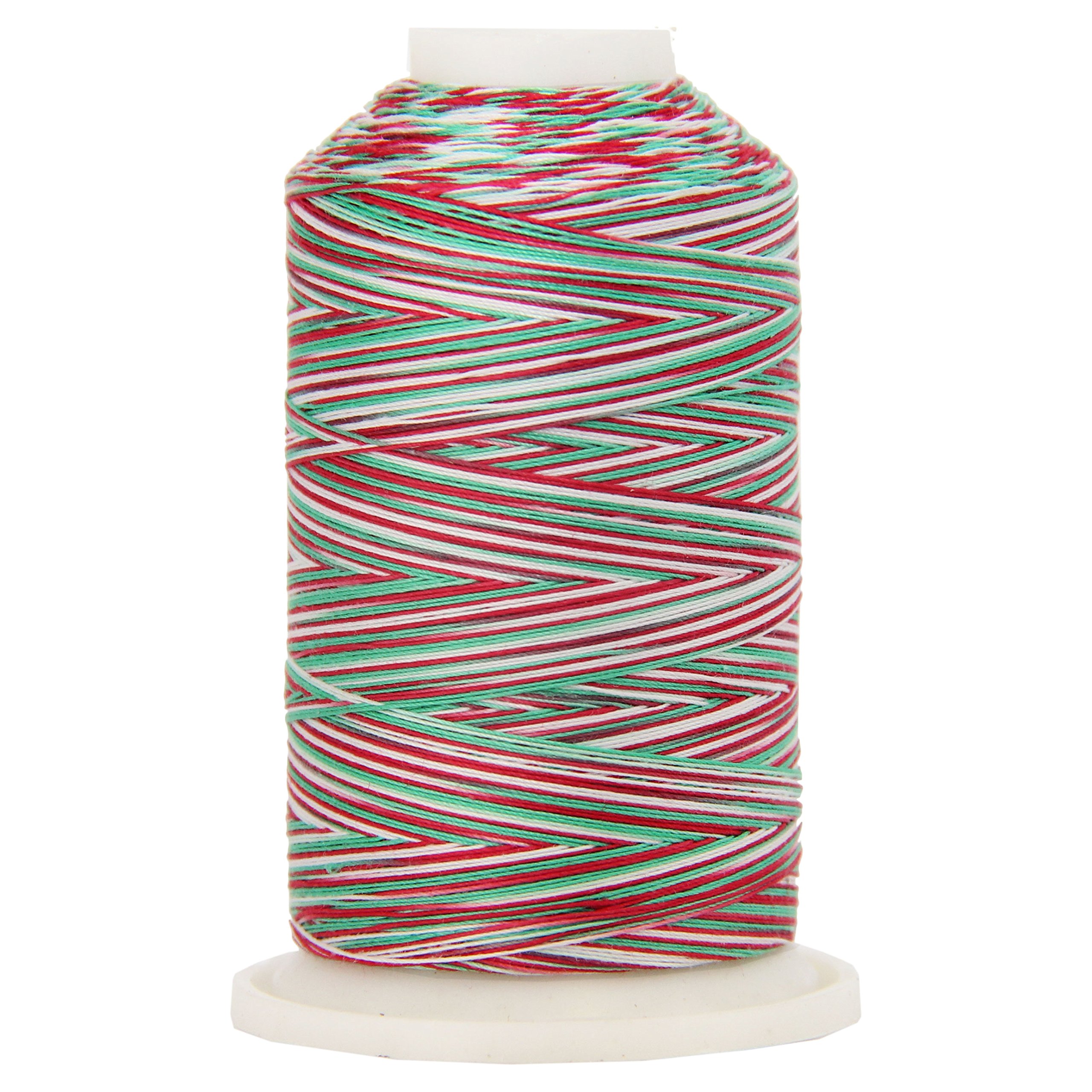 Threadart Multicolor 100% Cotton Thread | Variegated Colors for Quilting, Sewing, and Embroidery | Holiday | 40/3wt - 600M (660 Yards) Cones | Long