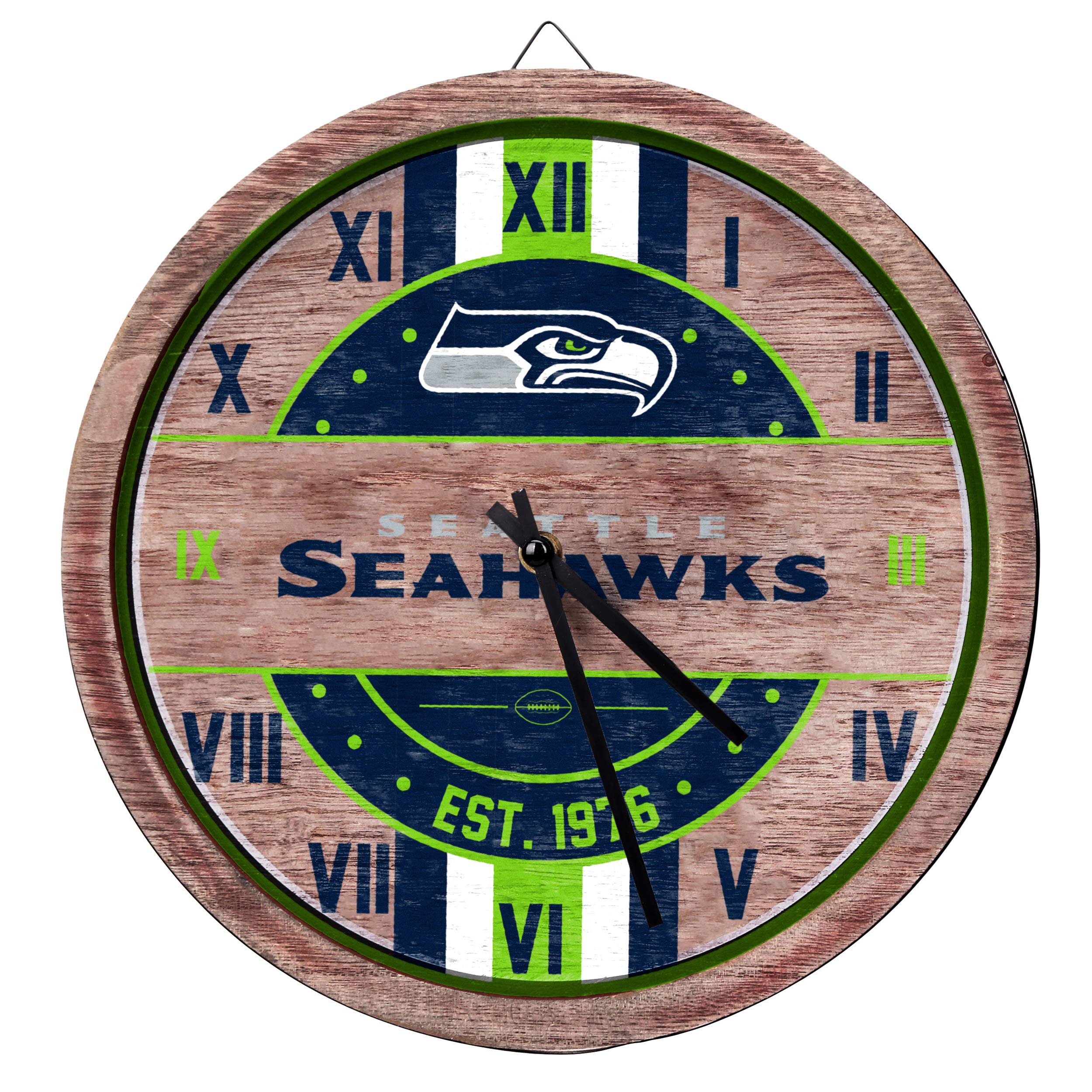 Seattle Seahawks NFL Barrel Wall Clock