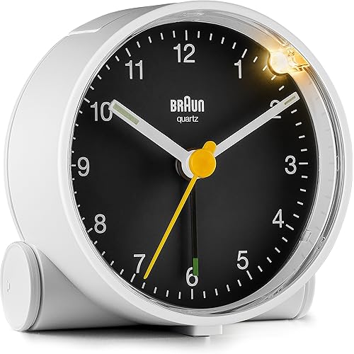 Braun Classic Analogue Alarm Clock - BC01WB