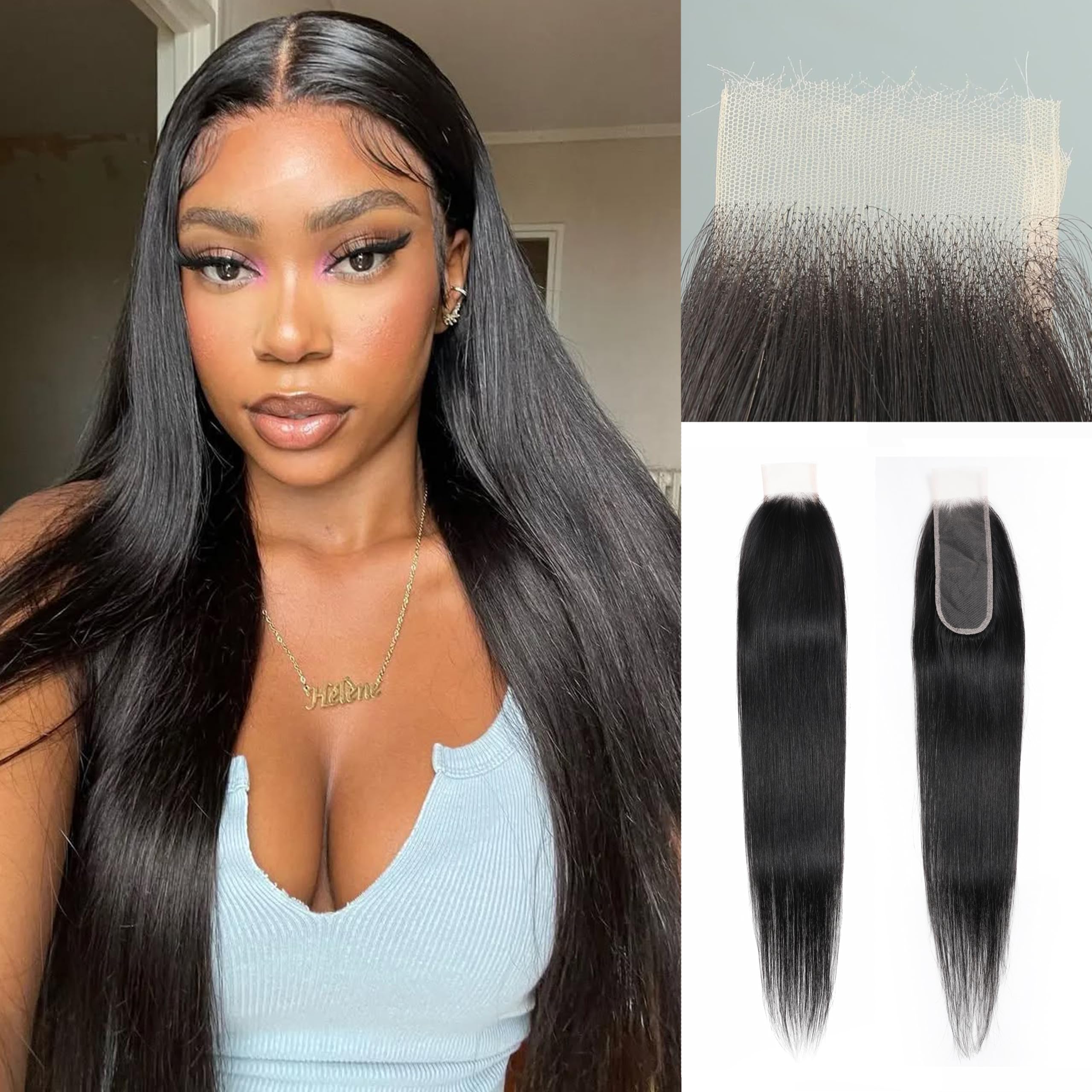 2x6 Skinlike Real HD Lace Closure Straight Human Hair Closure Invisible Ultra-thin 2x6 Kim K Lace Closure Brazilian Virgin Human Hair Pre Plucked