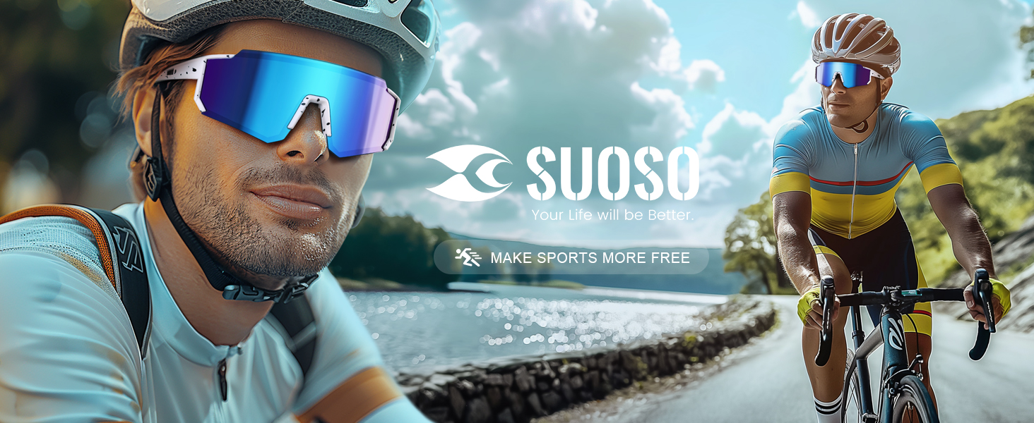 Suoso Polarized Sunglasses Men Sports Sunglasses Womens