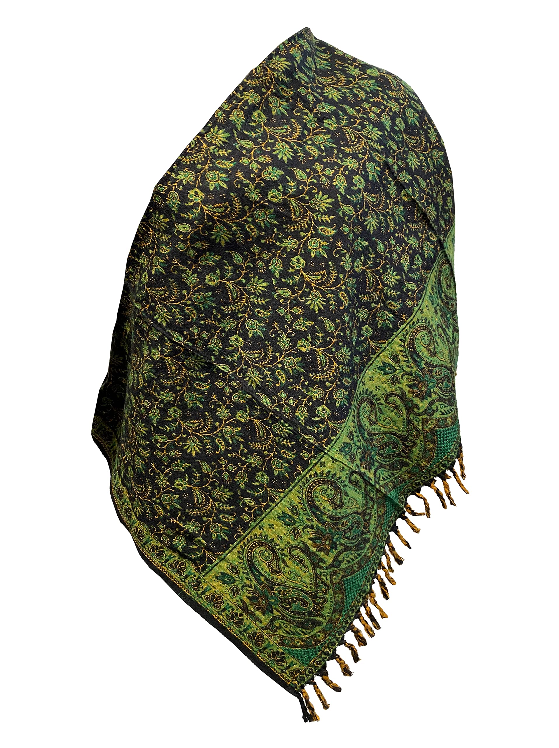 Tibet Schal mit Blumenmuster, reine Yakwolle, Dekoration, Unisex, übergroß, doppelseitig, luxuriös, Blau