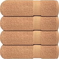 Vista 30 de Infinitee Xclusives Juego de 4 toallas de baño blancas de alta calidad para baño (27 x 54 pulgadas), toallas de baño 100% algodón hilado en anillo