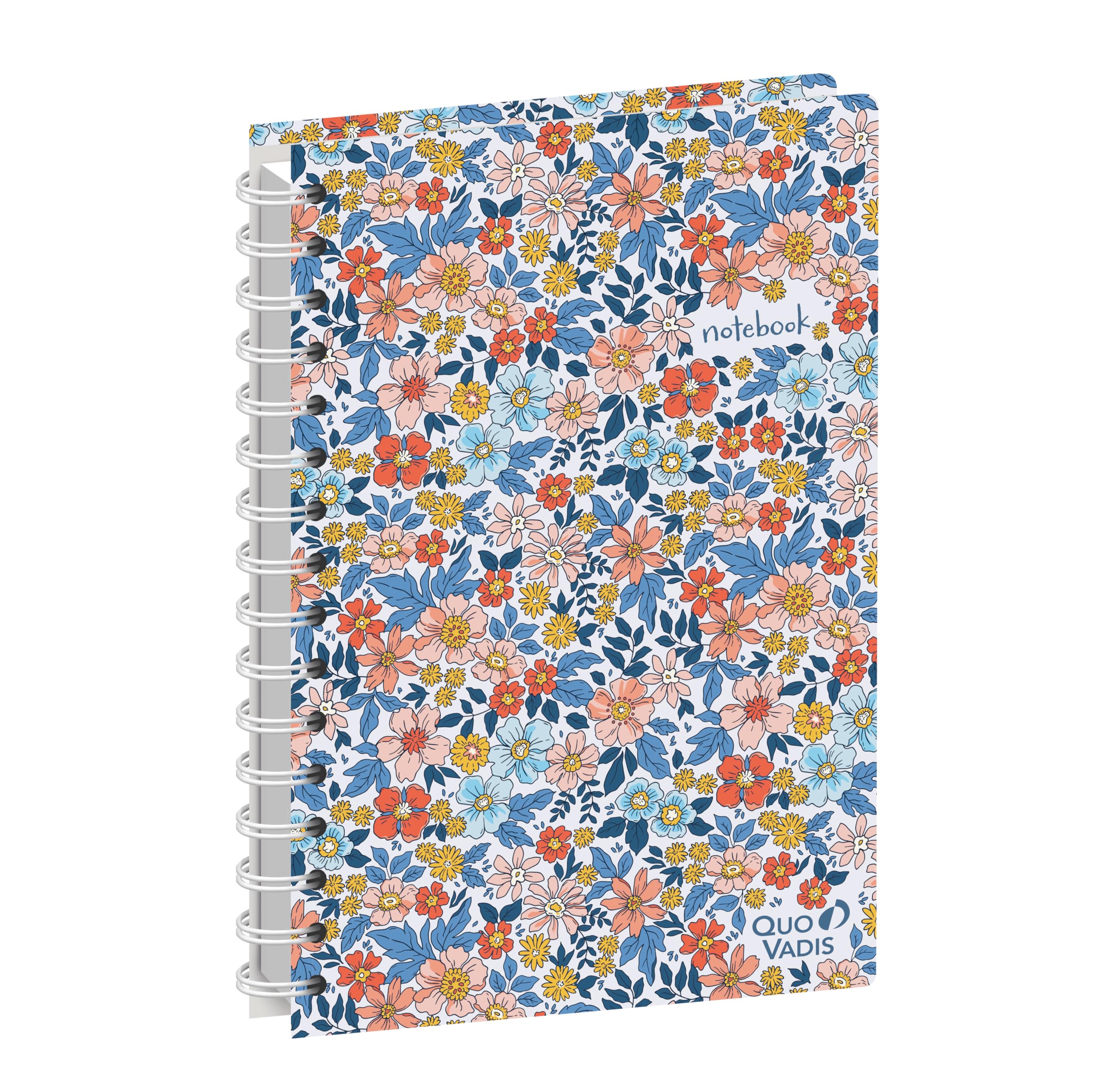 QUO VADIS - Notebook - Spiral bound - Daisy - Multicoloured - Dots (dots) and lined pages - 15 x 21 cm - Clairefontaine white paper - Made in France - Visual liberty