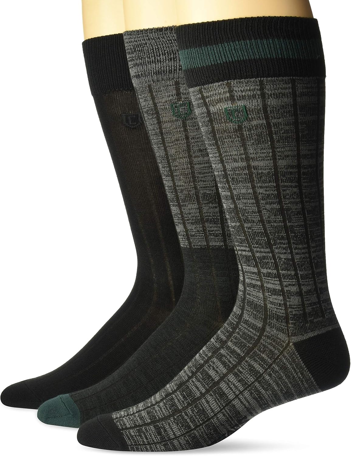 Chaps mens Super Soft Casual Colorblock Stripe Crew Socks - 3 Pair Pack - Flat Knit Cushion