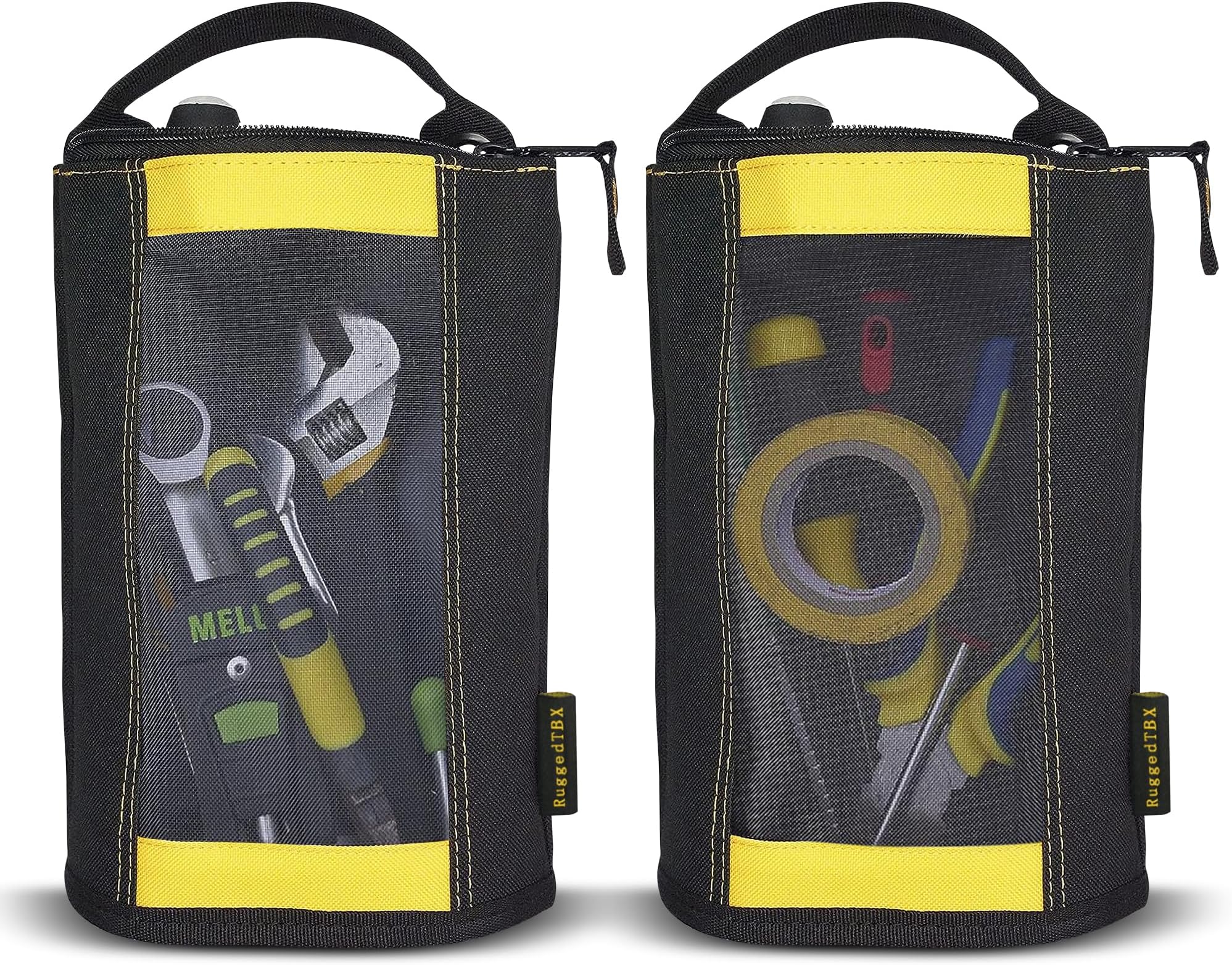 2-Pack Rugged Premium Tool Pouch Zipper Bag,Multipurpose Storage Pouch, Zipper Pouch, Tool Pouch Bag, Zipper for Tools, Gadgets, Cosmetics, Stationary,Travel Accessary. 9.7 X 7.7 X 3.7''