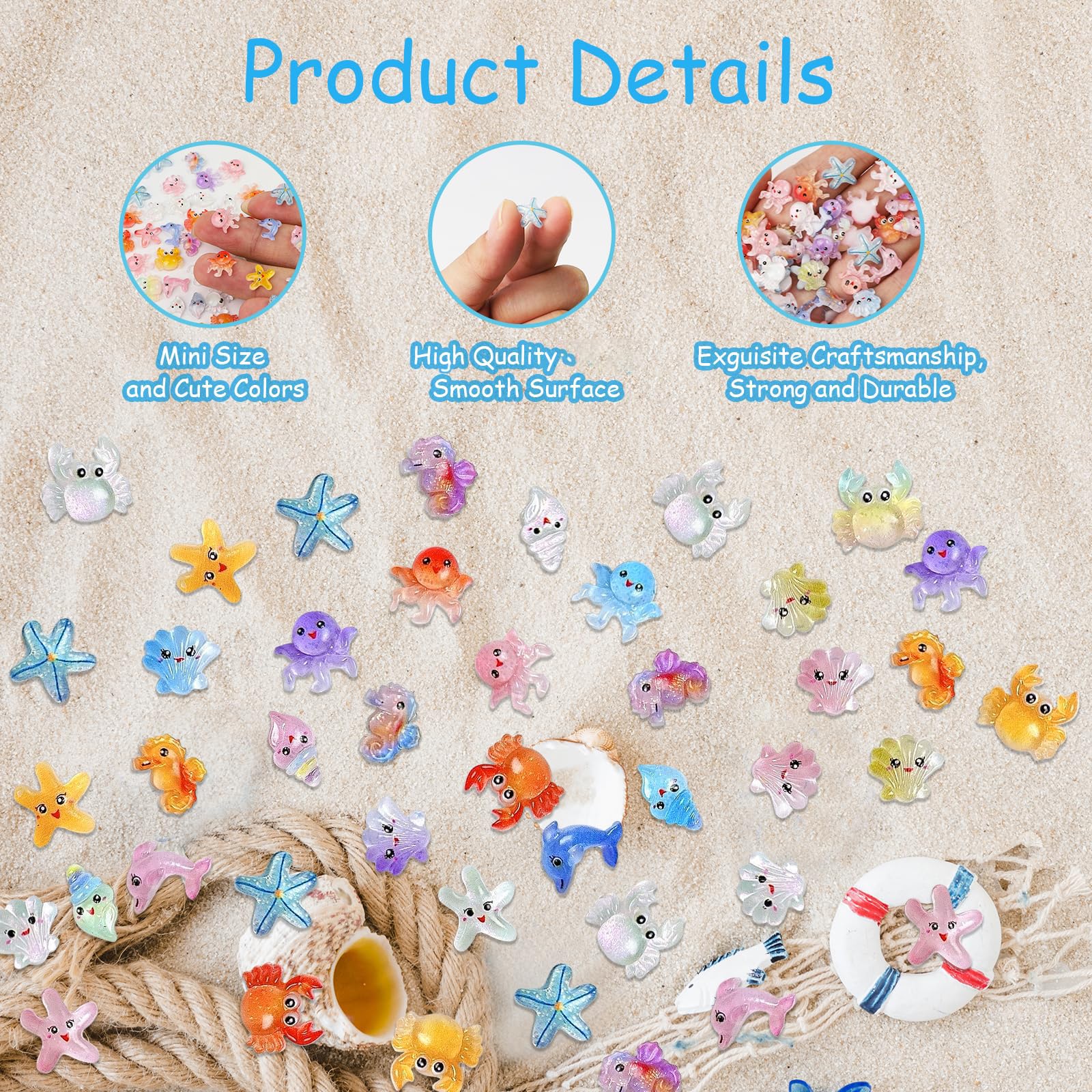 100 PCS Miniature Toys, Miniature Decorative Items, Sea Animals for Aquarium Decoration, Mini Things for DIY Craft Projects, Can Be Used As Decorations for Toy Houses, Fish Tanks, And Bookshelves 1